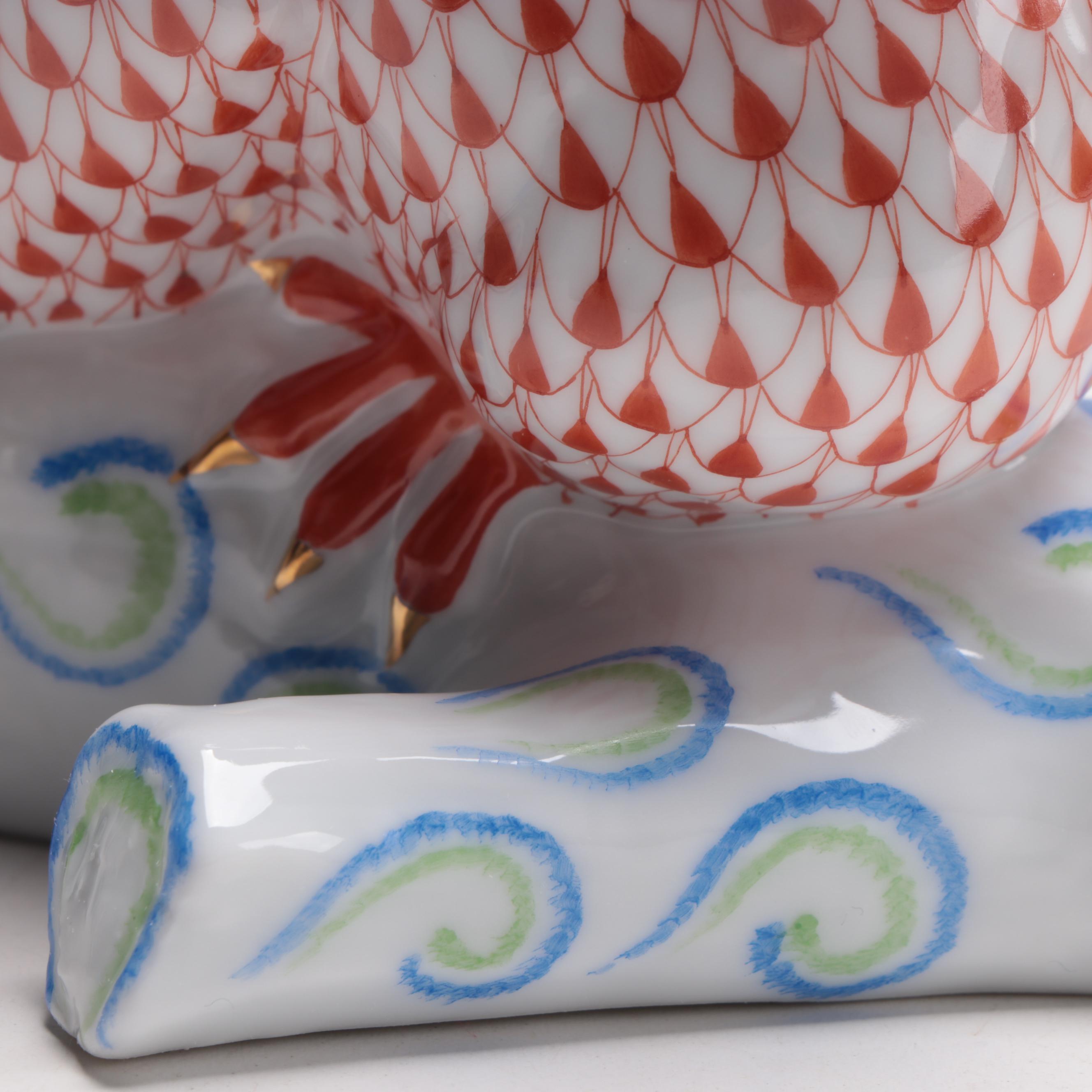 Herend Rust Fishnet "Pair of Koalas" Porcelain Figurine