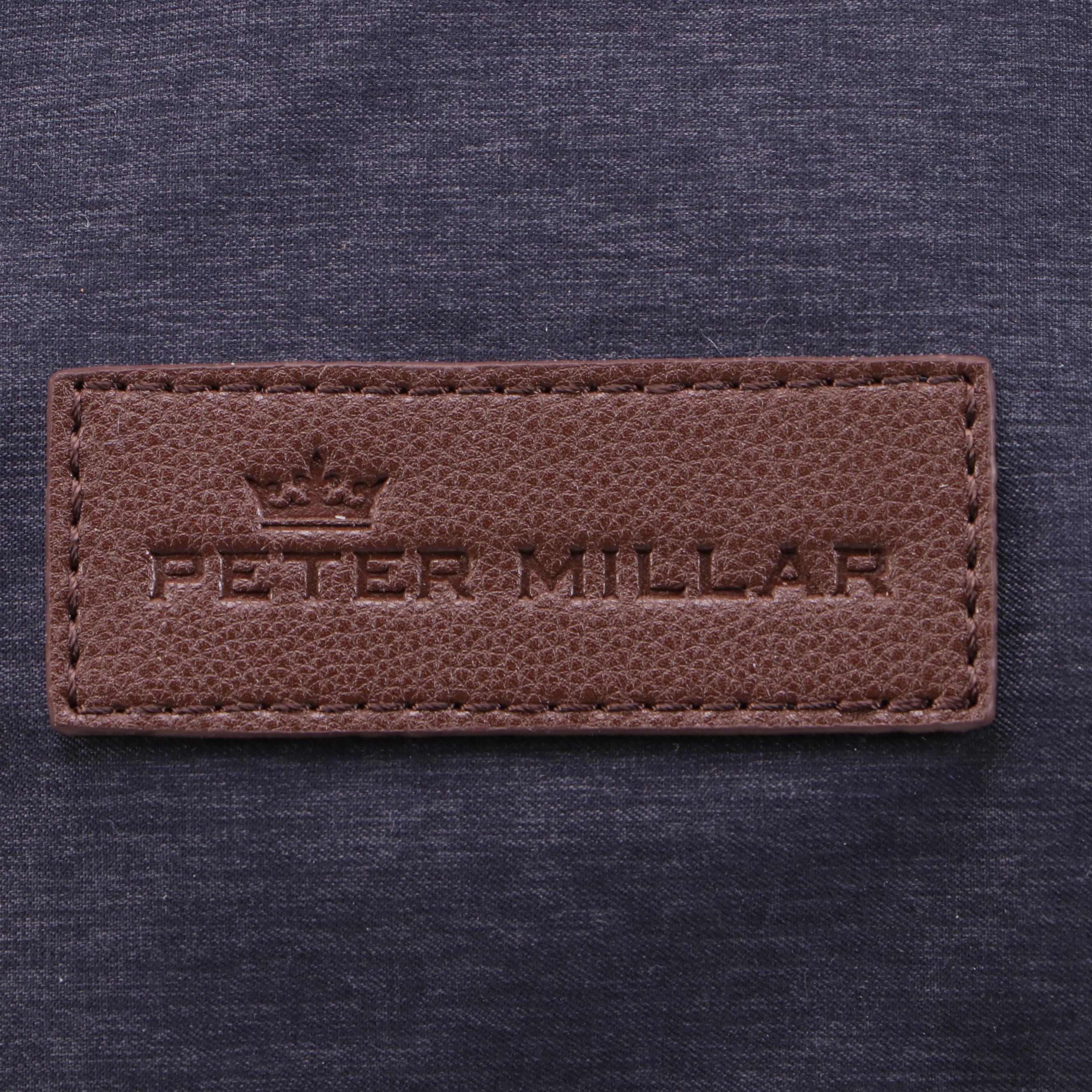 Peter Millar Duffel Bag in Heathered Twill with Leather Trim