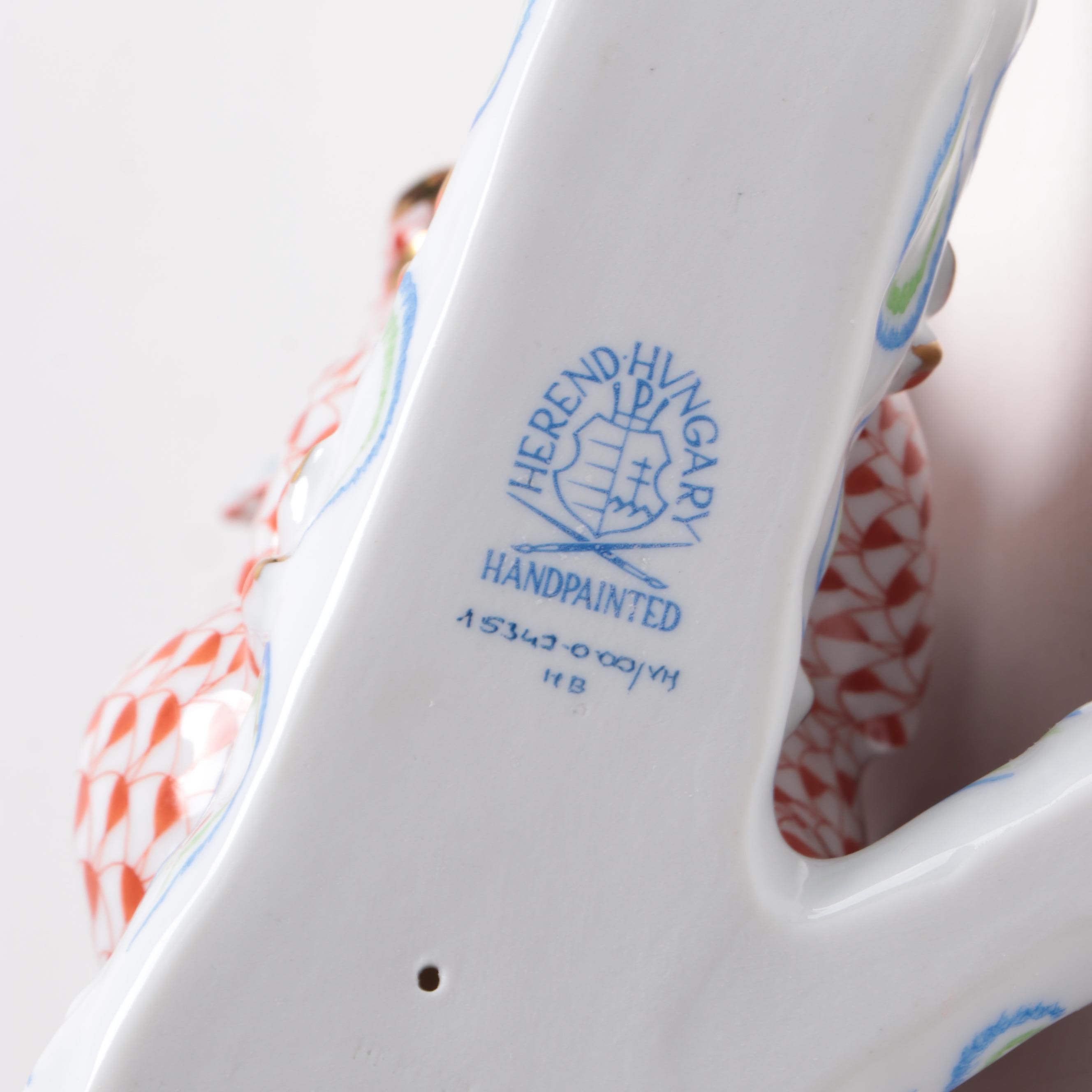 Herend Rust Fishnet "Pair of Koalas" Porcelain Figurine