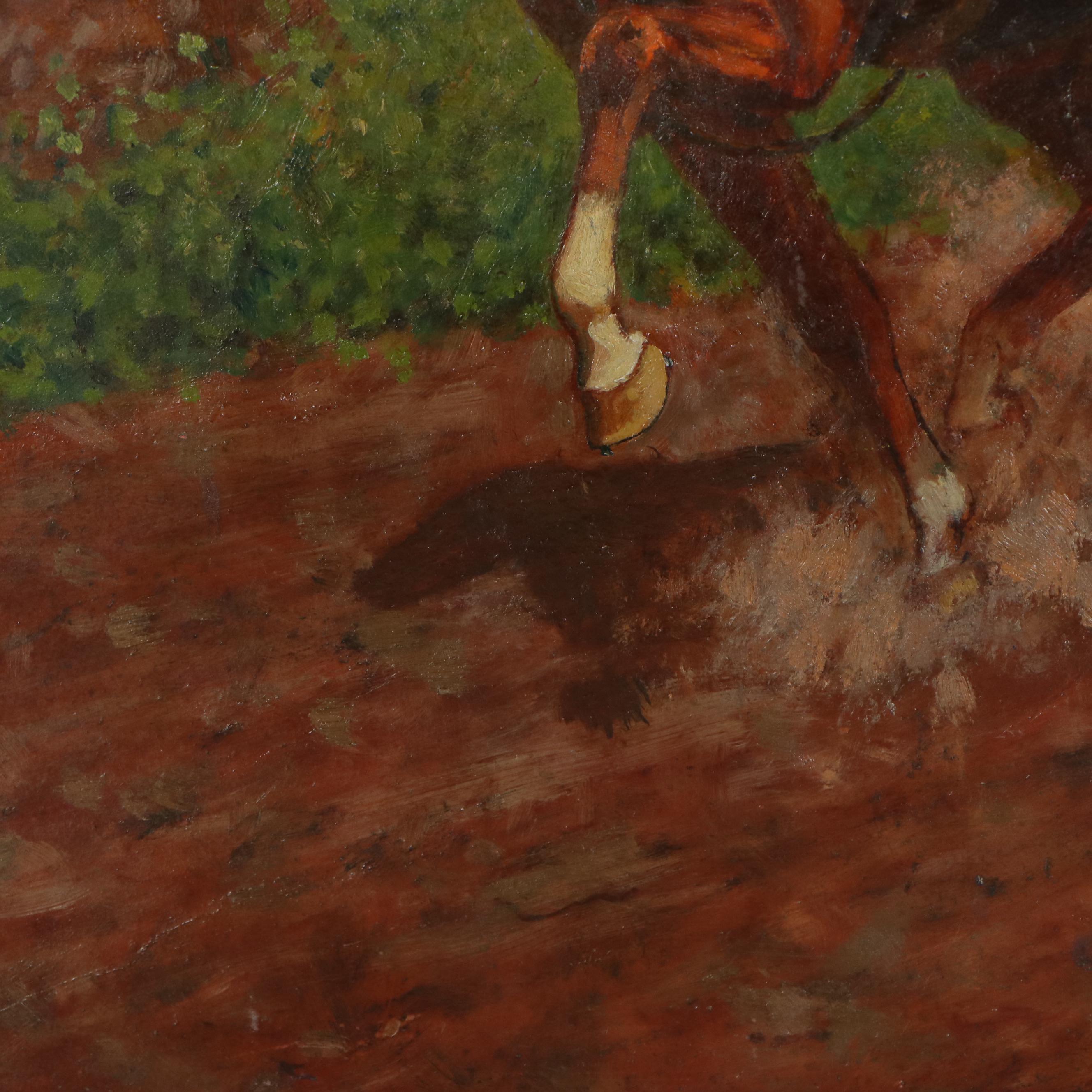 Paul Herzel Oil Painting of Woman on Horseback, Mid-20th Century