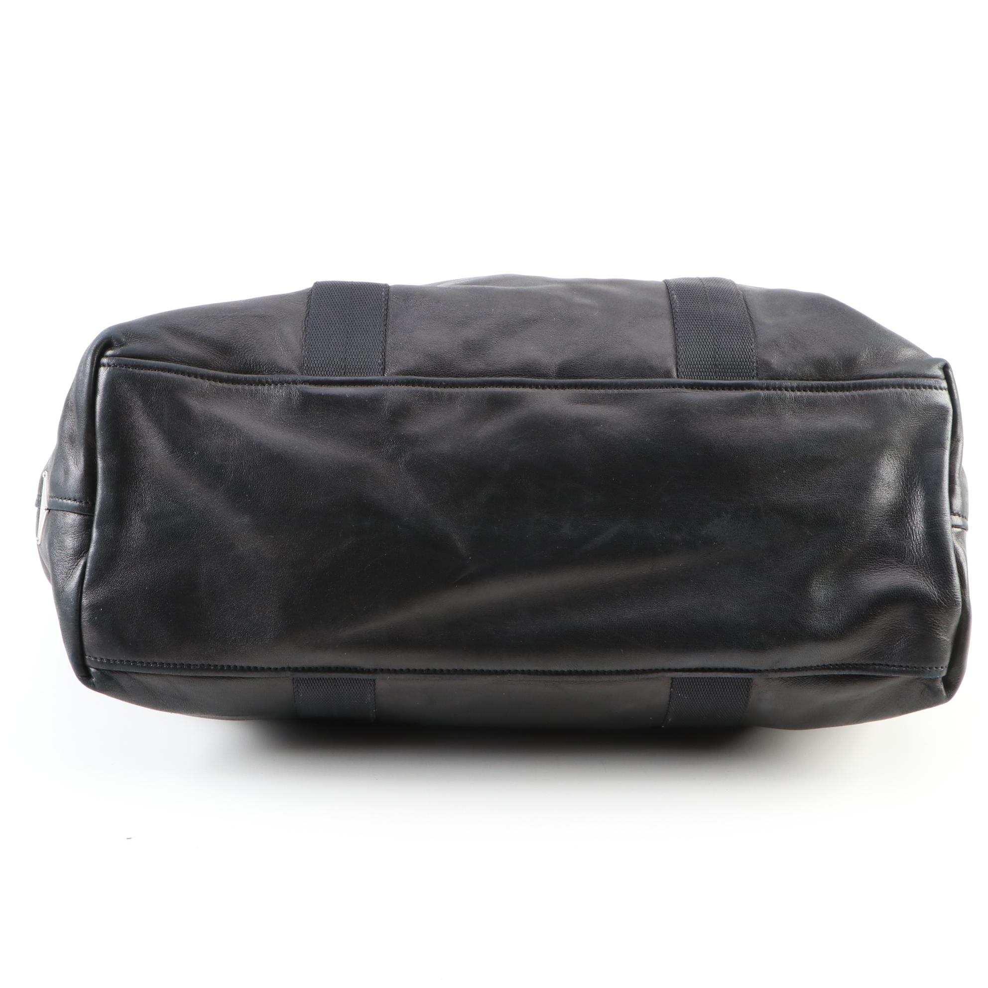 Prada Nappa Travel Weekender Bag in Black Lambskin Leather