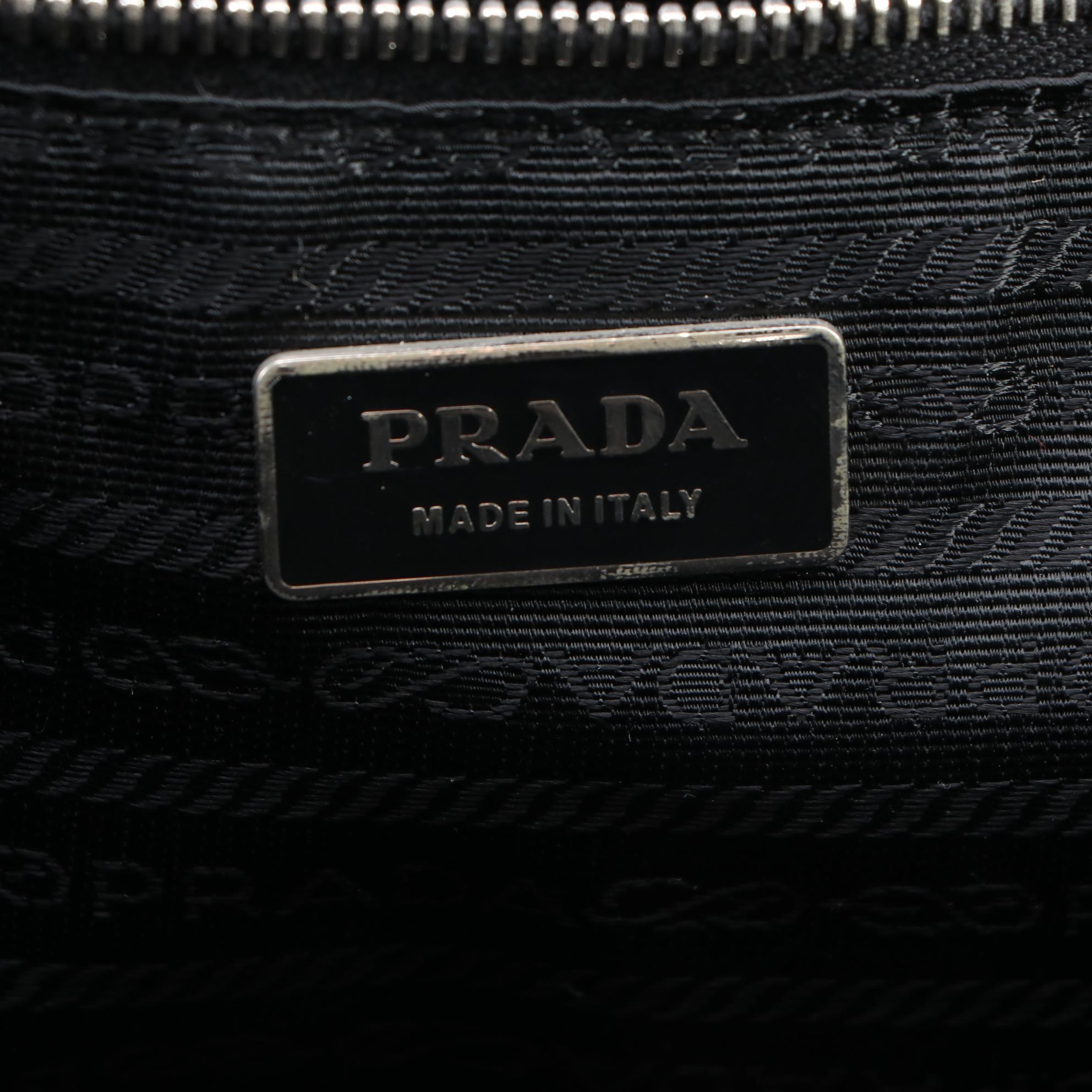 Prada Nappa Travel Weekender Bag in Black Lambskin Leather