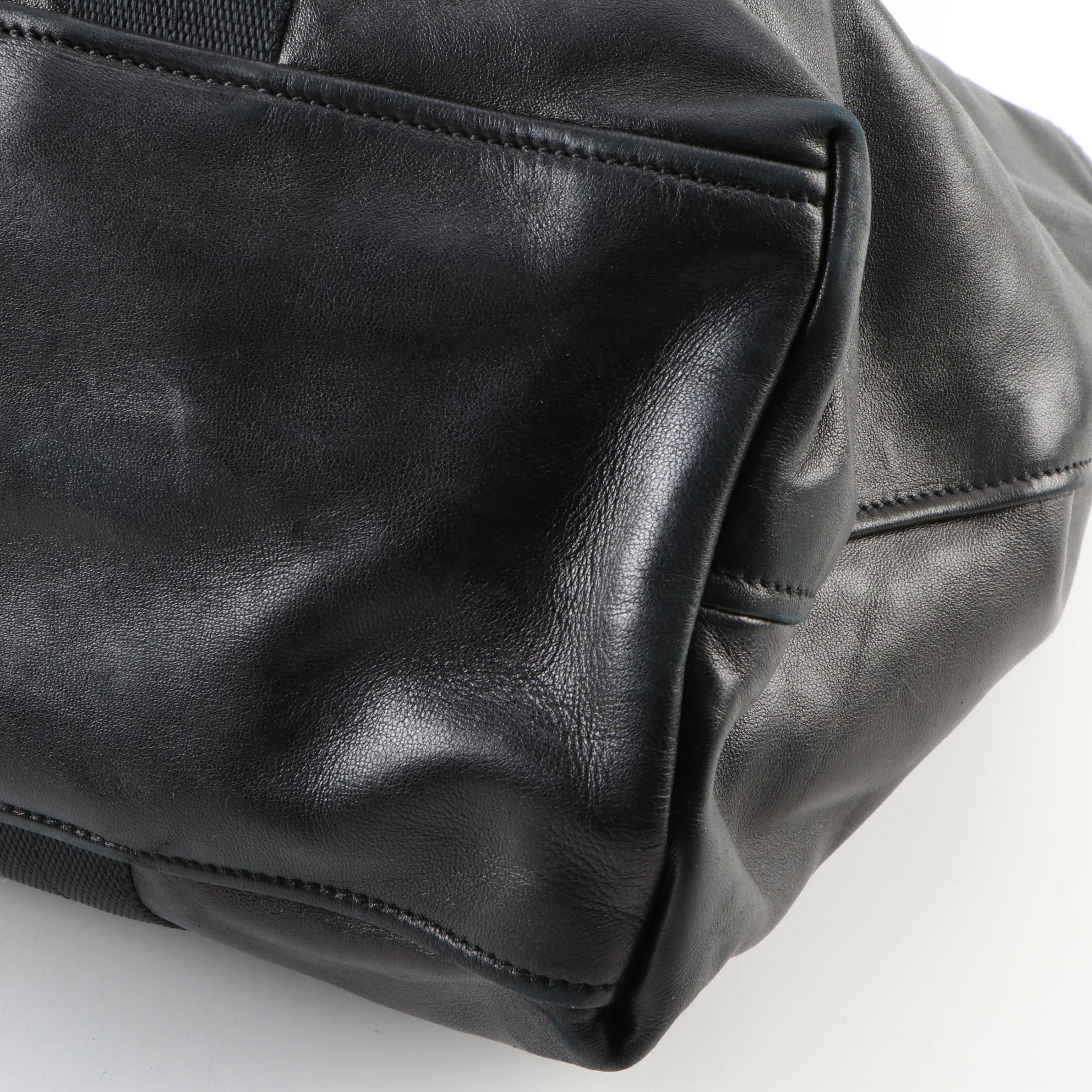 Prada Nappa Travel Weekender Bag in Black Lambskin Leather