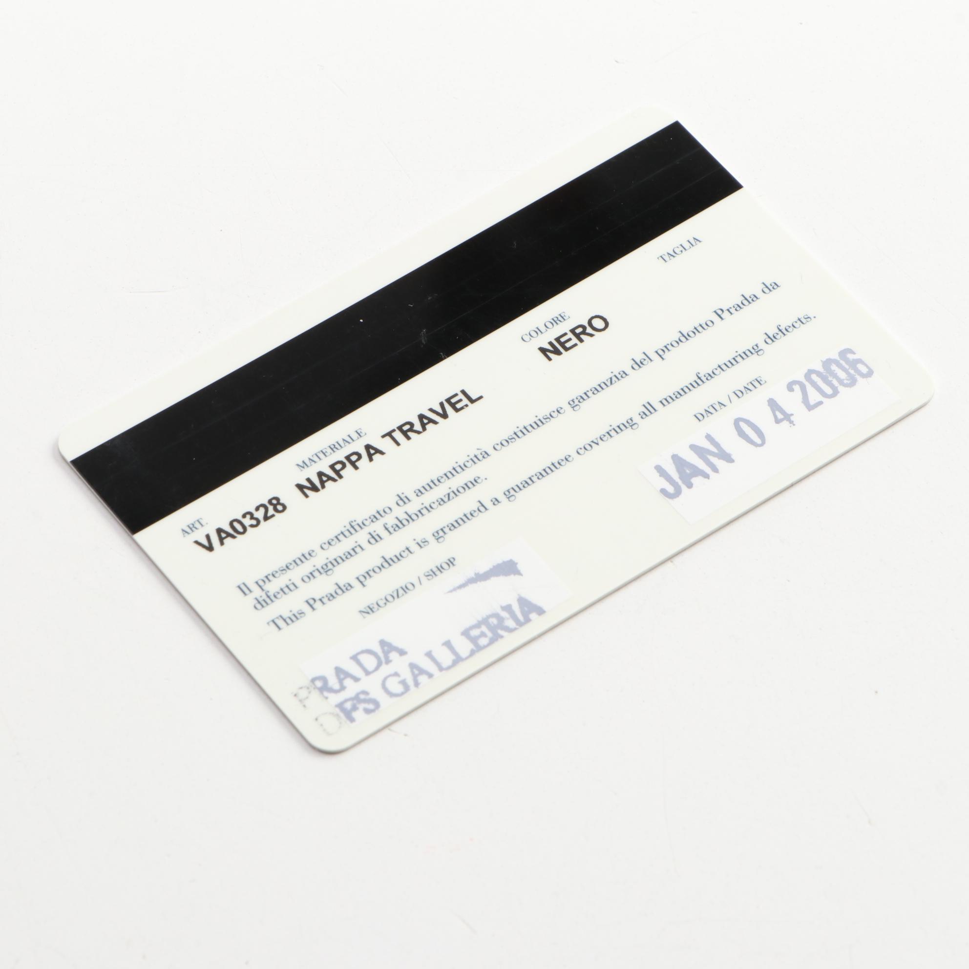 Prada Nappa Travel Weekender Bag in Black Lambskin Leather