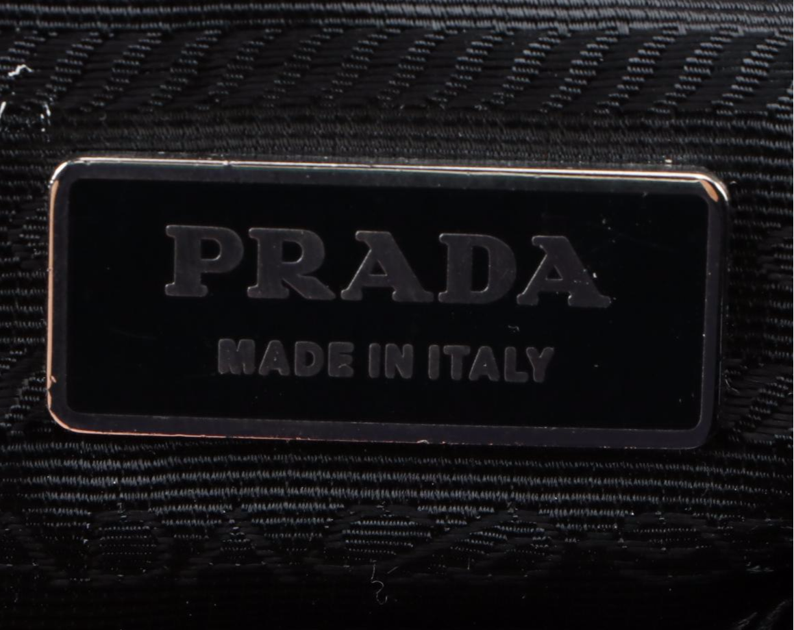 Prada Tessuto Messenger Bag in Black Nylon with Grained Leather Trim