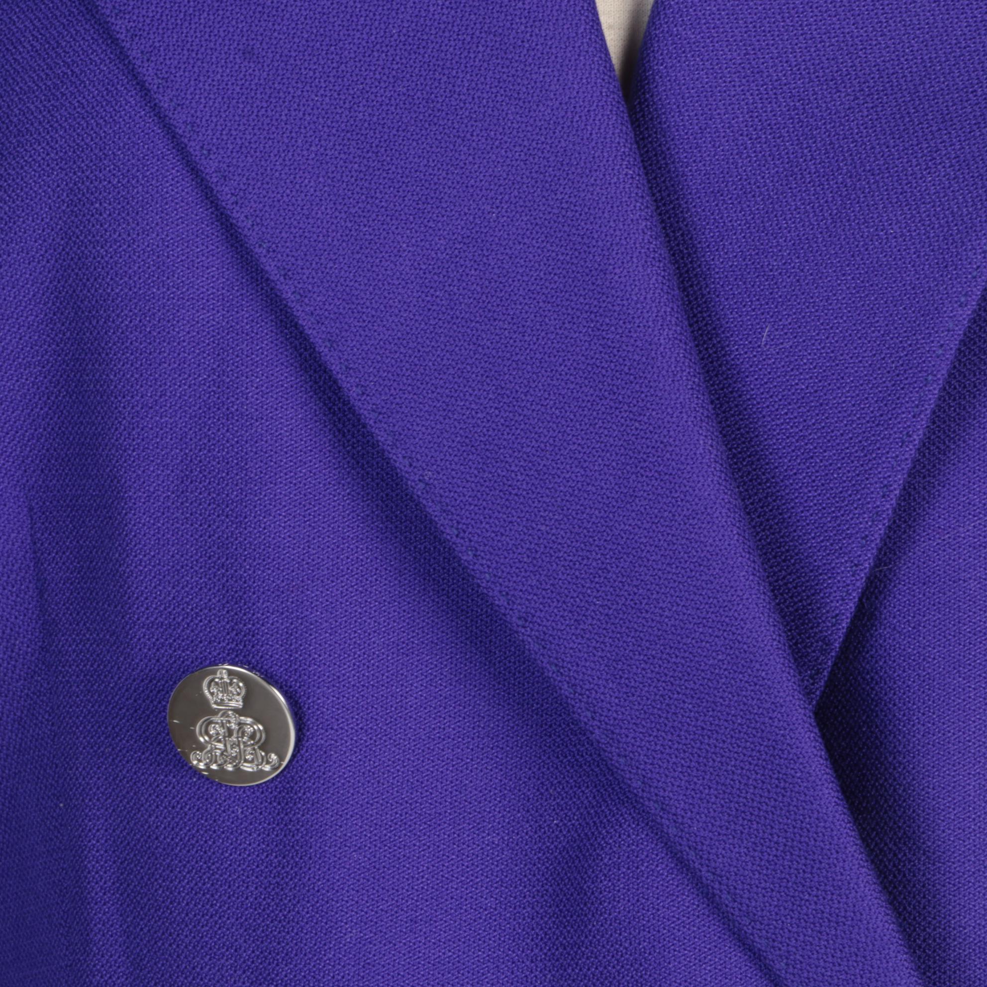 Ralph Lauren Purple Label Double-Breasted Purple Cashmere Jacket