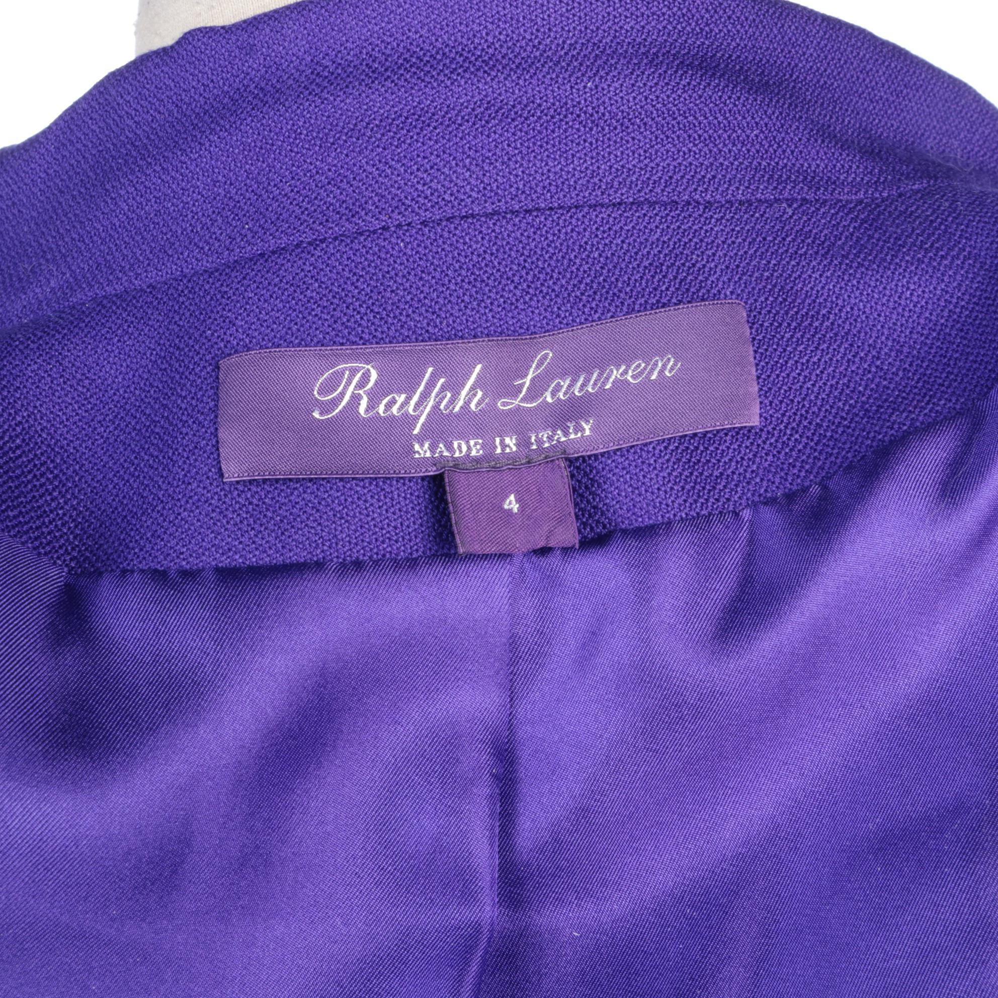 Ralph Lauren Purple Label Double-Breasted Purple Cashmere Jacket