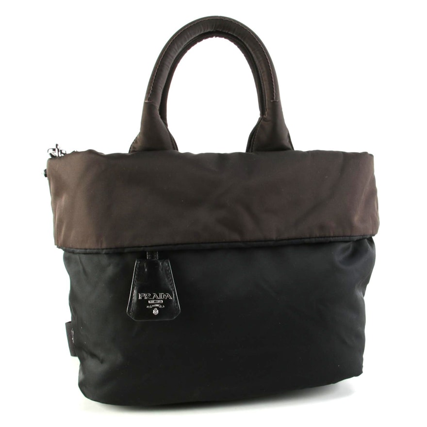 Prada Black/Brown Reversible Two-Way Tote