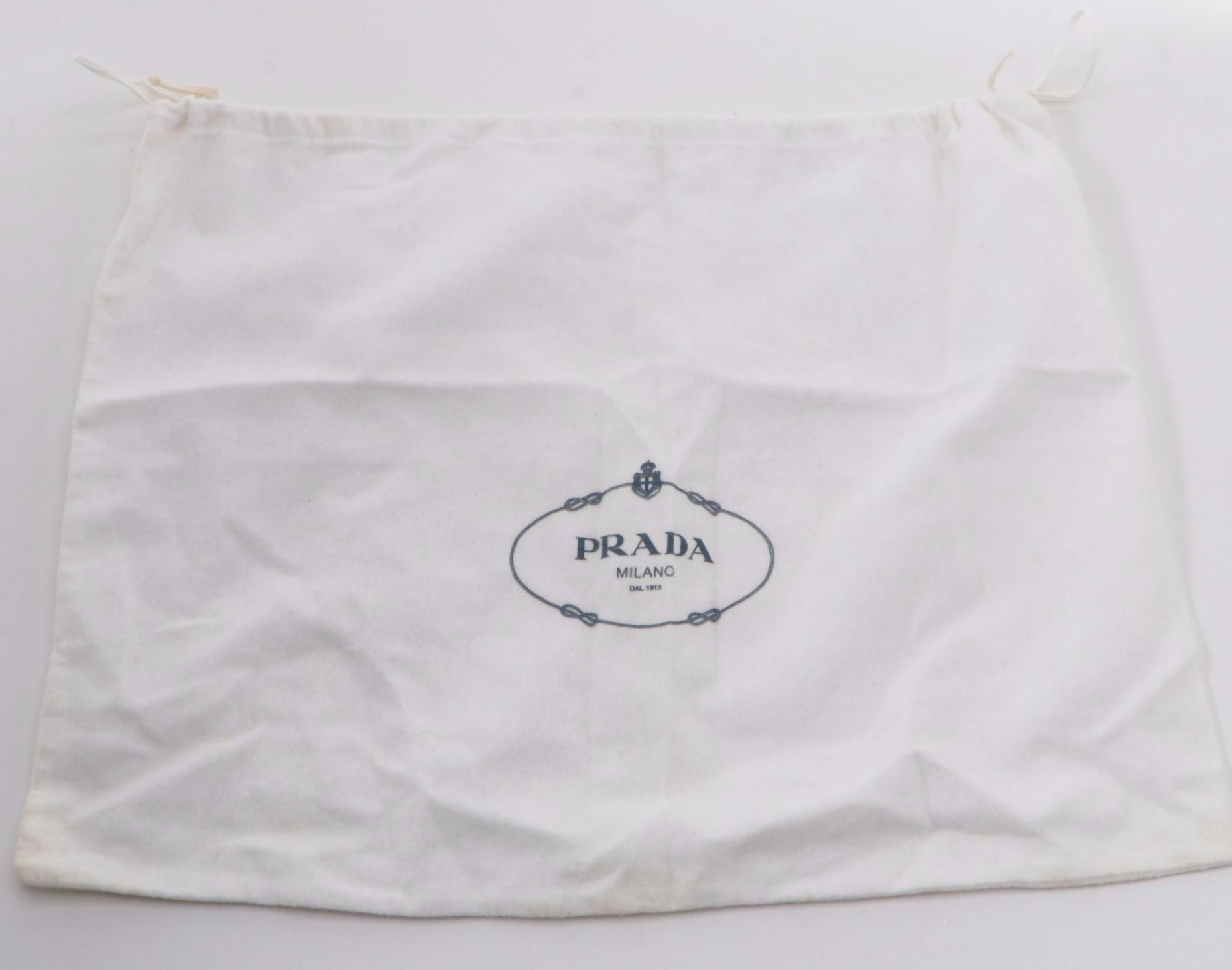 Prada Navy Blue Tessuto Drawstring Backpack Purse with Black Canvas Trim