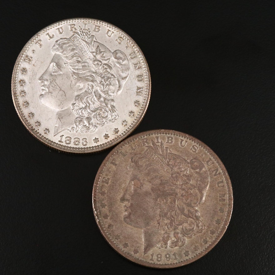 1883-O and 1891-O Morgan Silver Dollars