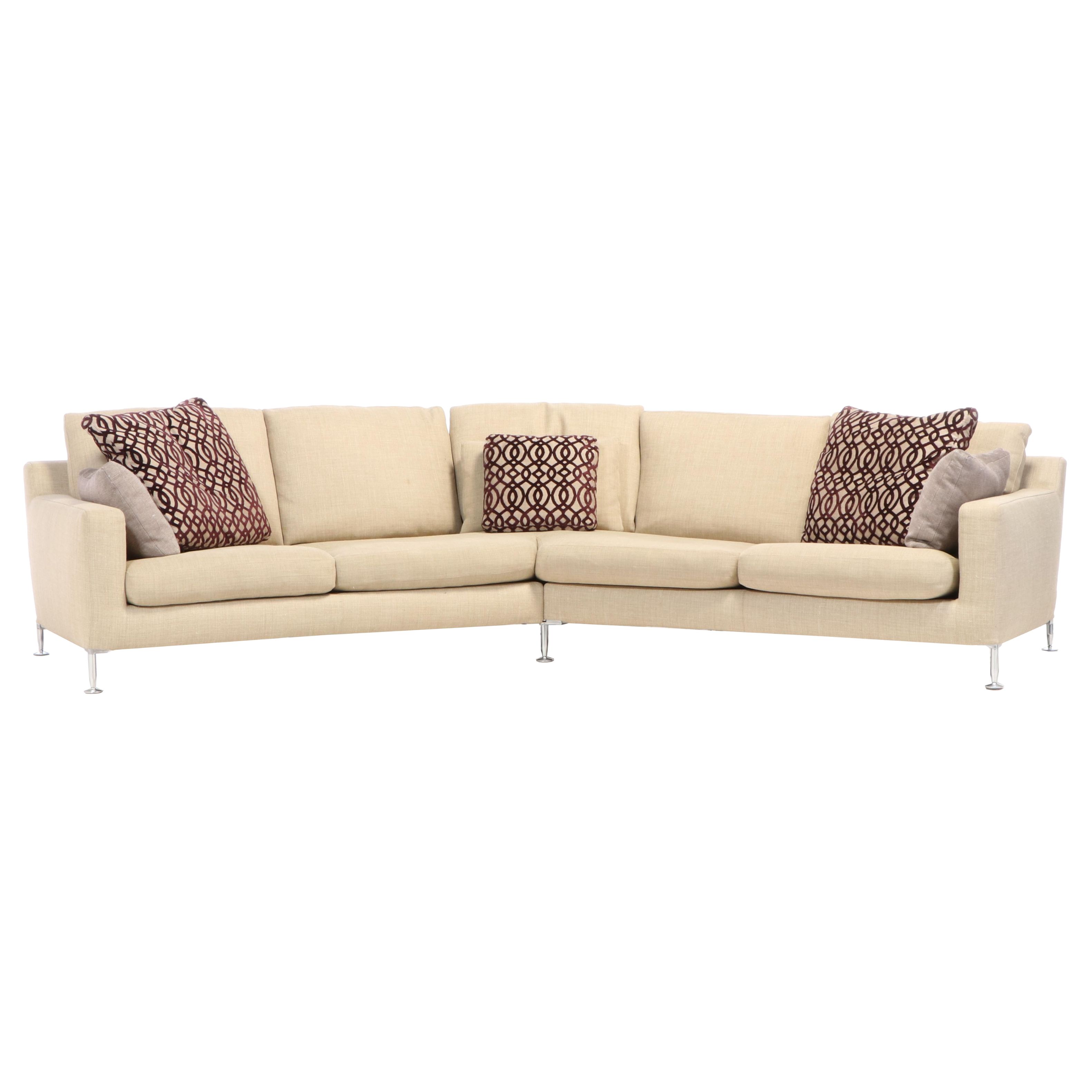 B&B Italia Contemporary Upholstered Two-Piece Sectional Sofa