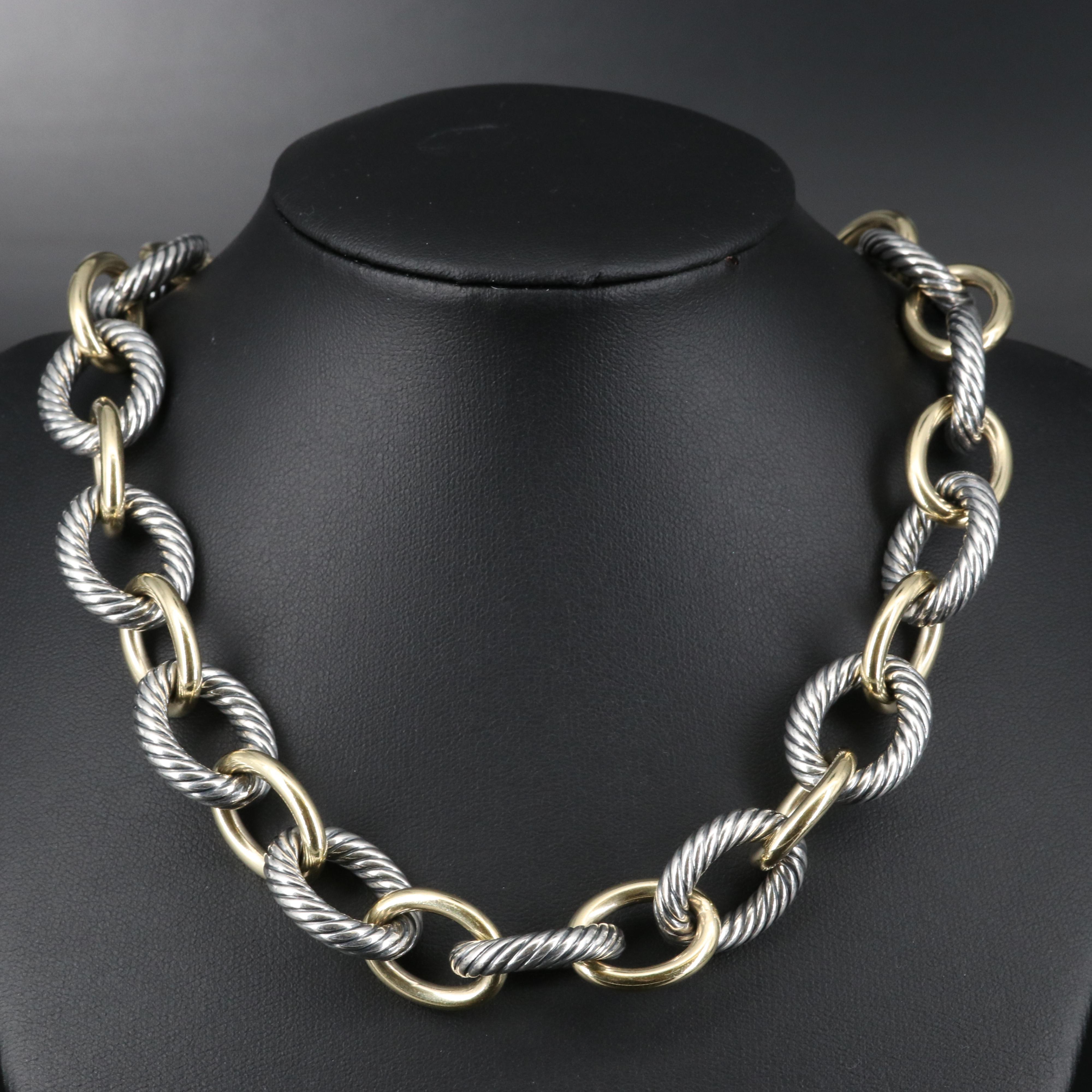 David Yurman Sterling Necklace with 18K Accents and Box