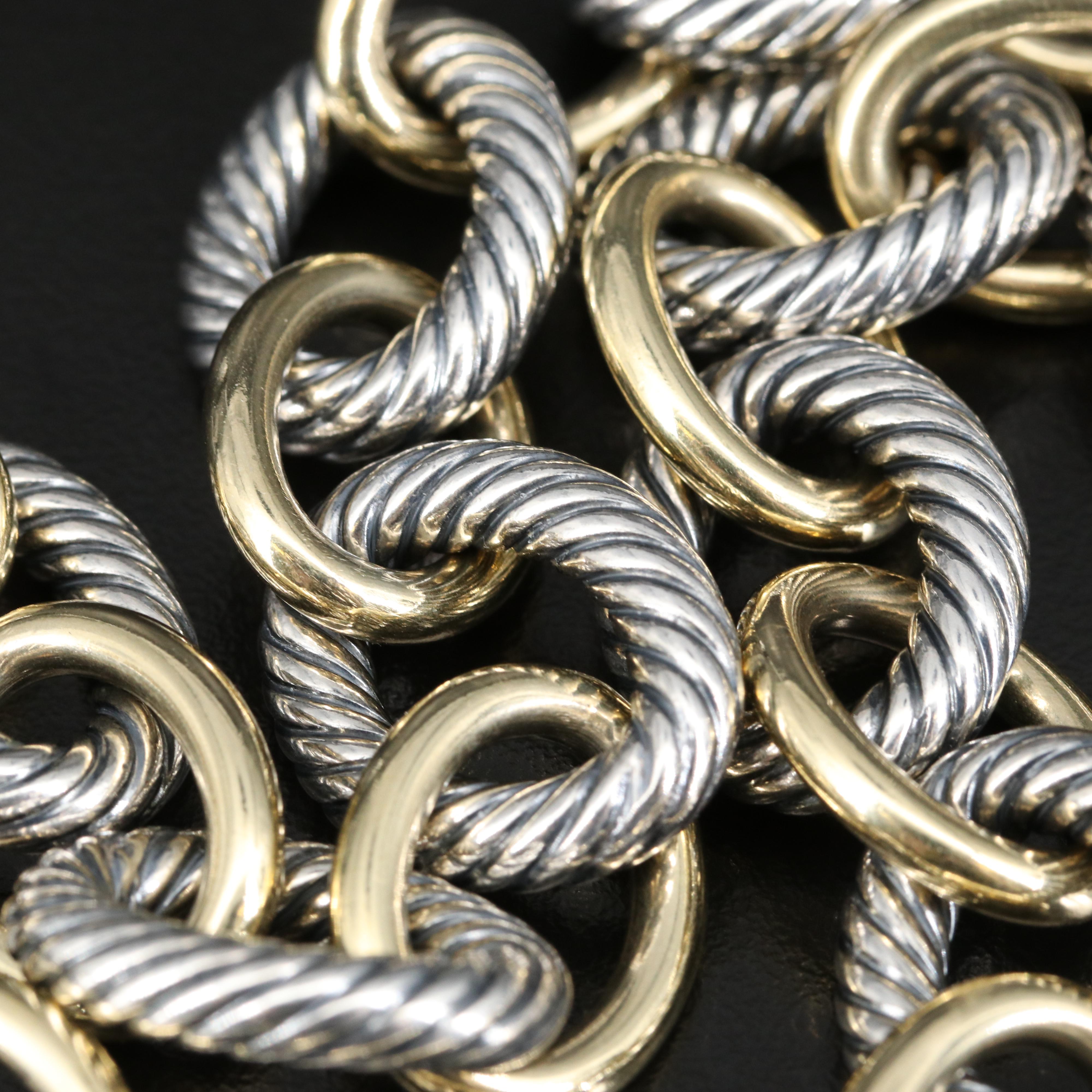 David Yurman Sterling Necklace with 18K Accents and Box