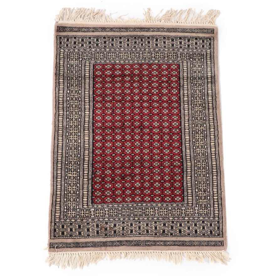 2'1 x 3'5 Hand-Knotted Persian Turkmen Wool Accent Rug