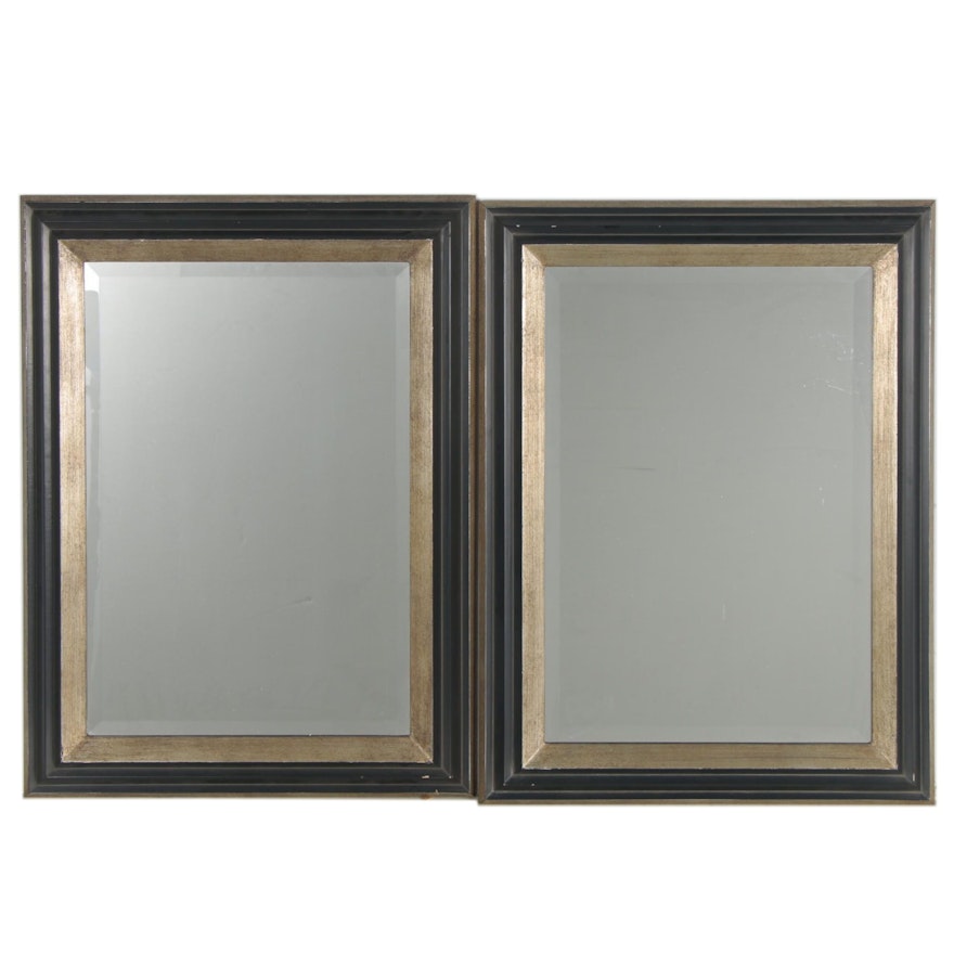 Pair of Contemporary Painted Wood Framed Wall Mirrors
