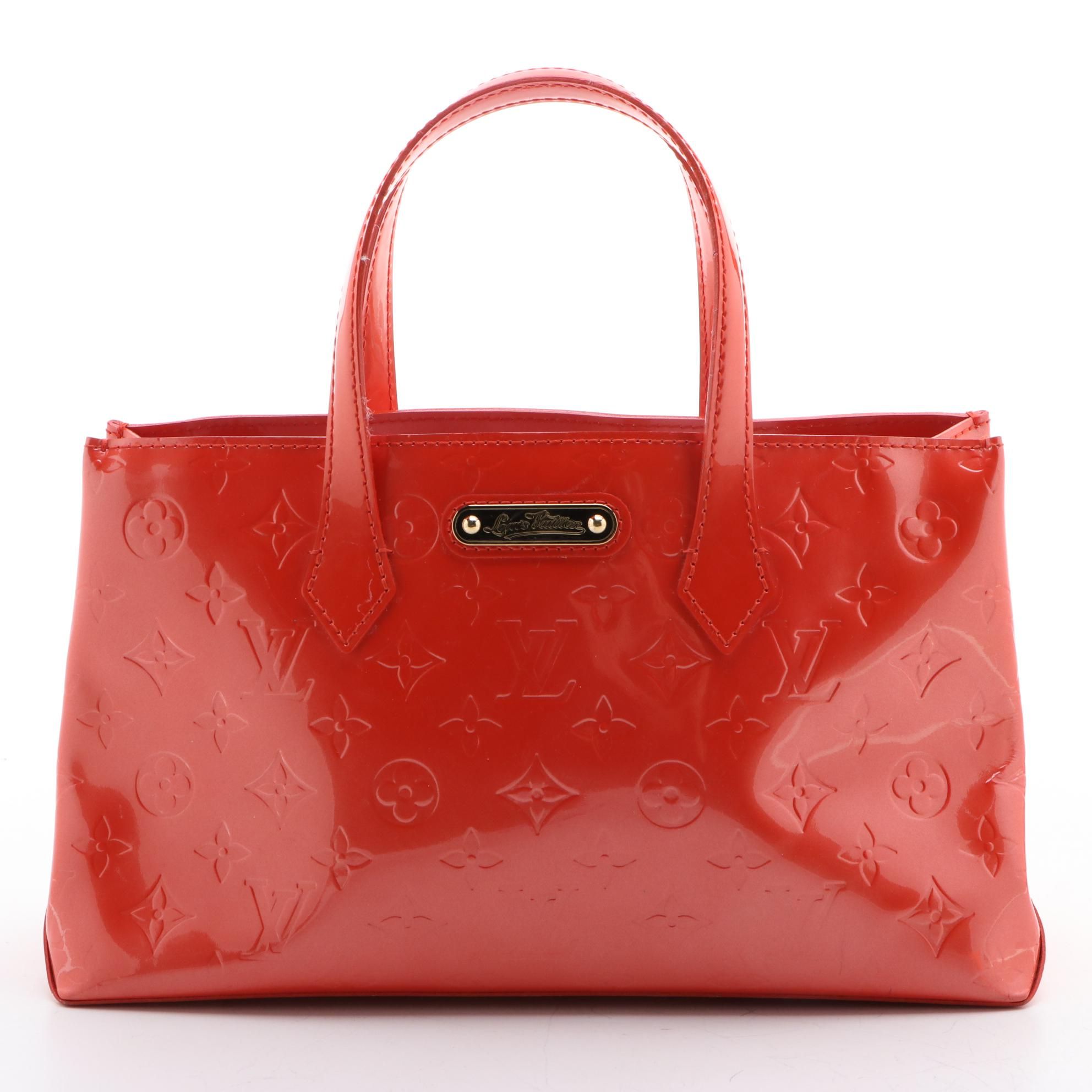 Louis Vuitton Wilshire PM in Orange Sunset Monogram Vernis Leather