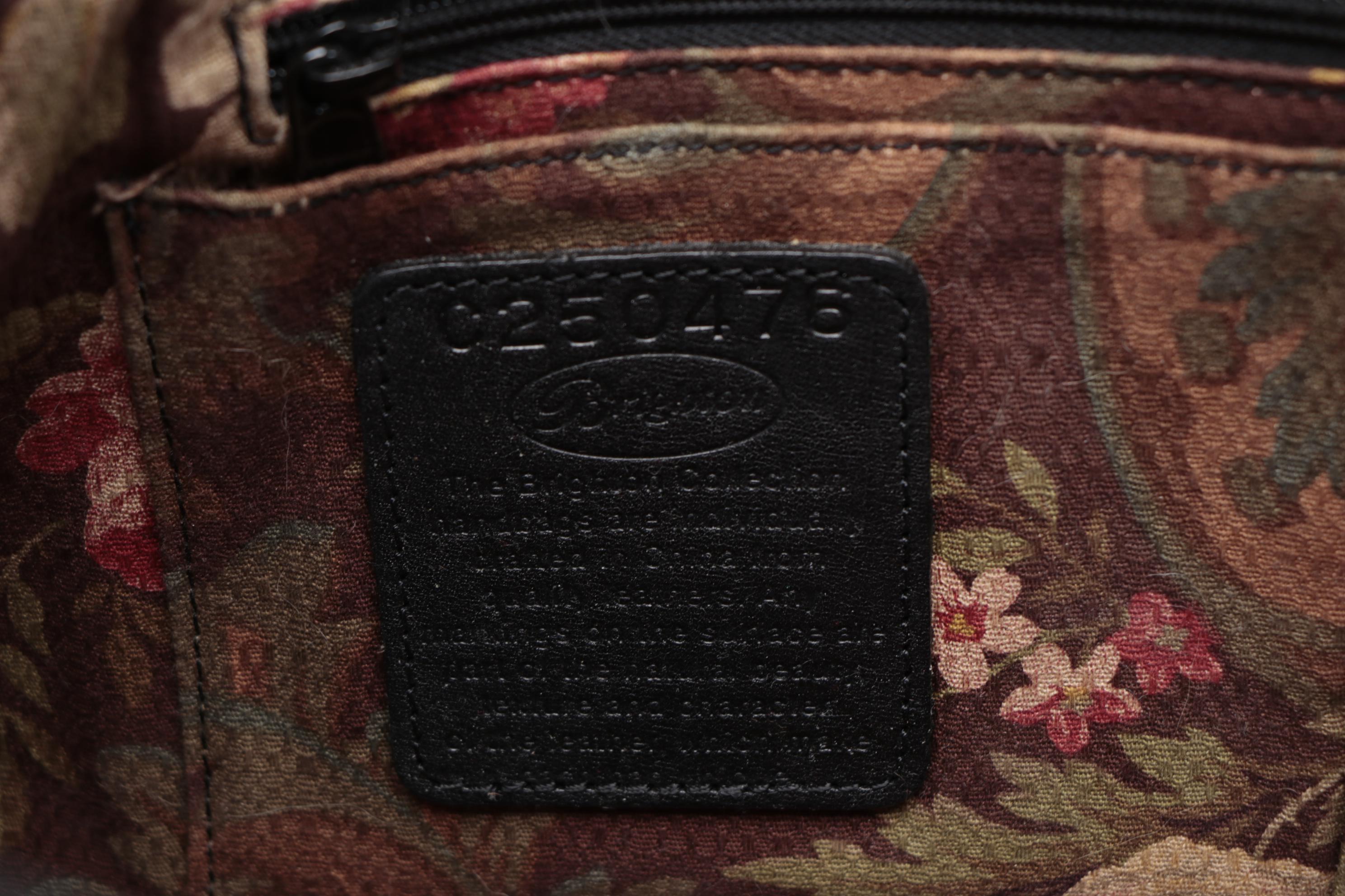 Brighton "Doggy Diva" Needlepoint and Croc-Embossed Leather Shoulder Bag