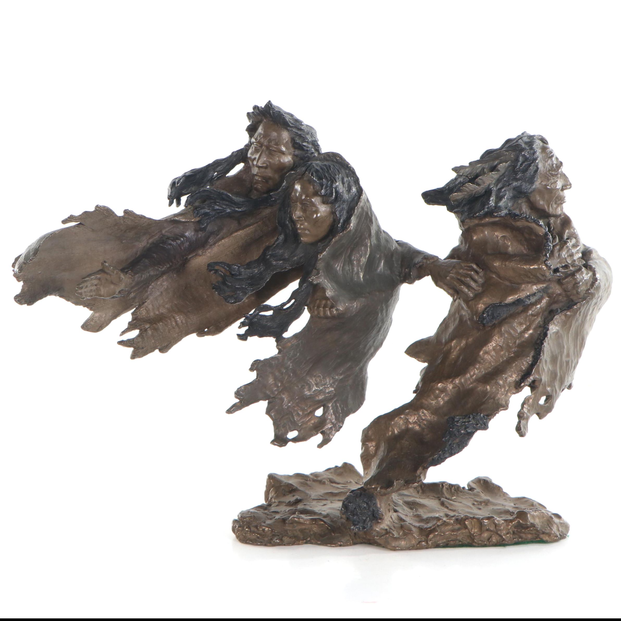 Mark Hopkins Bronze Sculpture "Broken Treaty," circa 1993