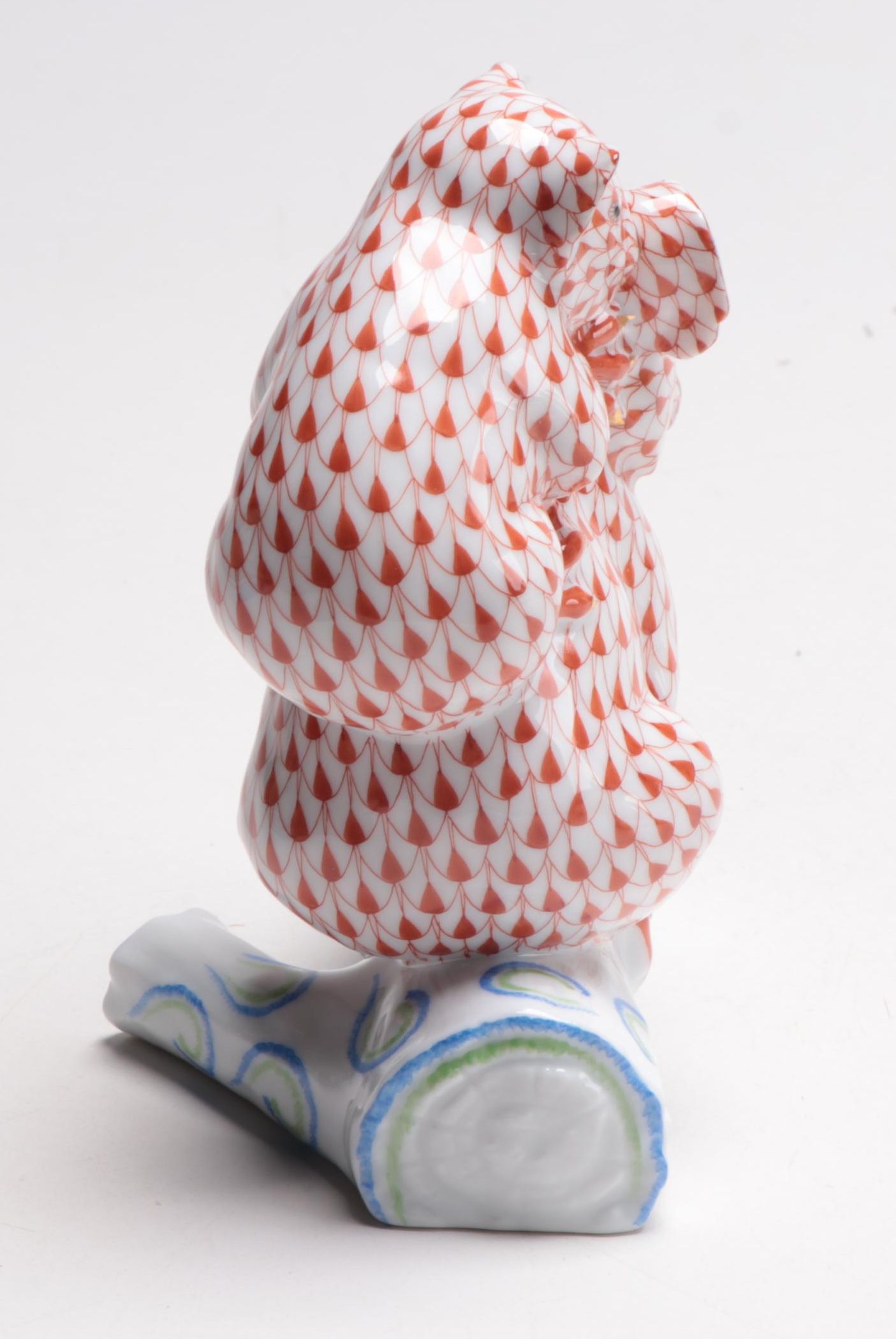 Herend Rust Fishnet "Pair of Koalas" Porcelain Figurine