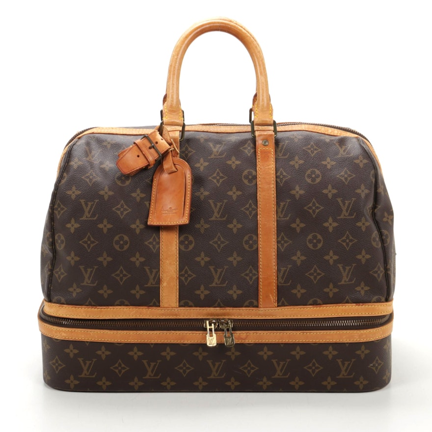 Louis Vuitton Sac Sport Travel Bag in Monogram Canvas and Vachetta Leather