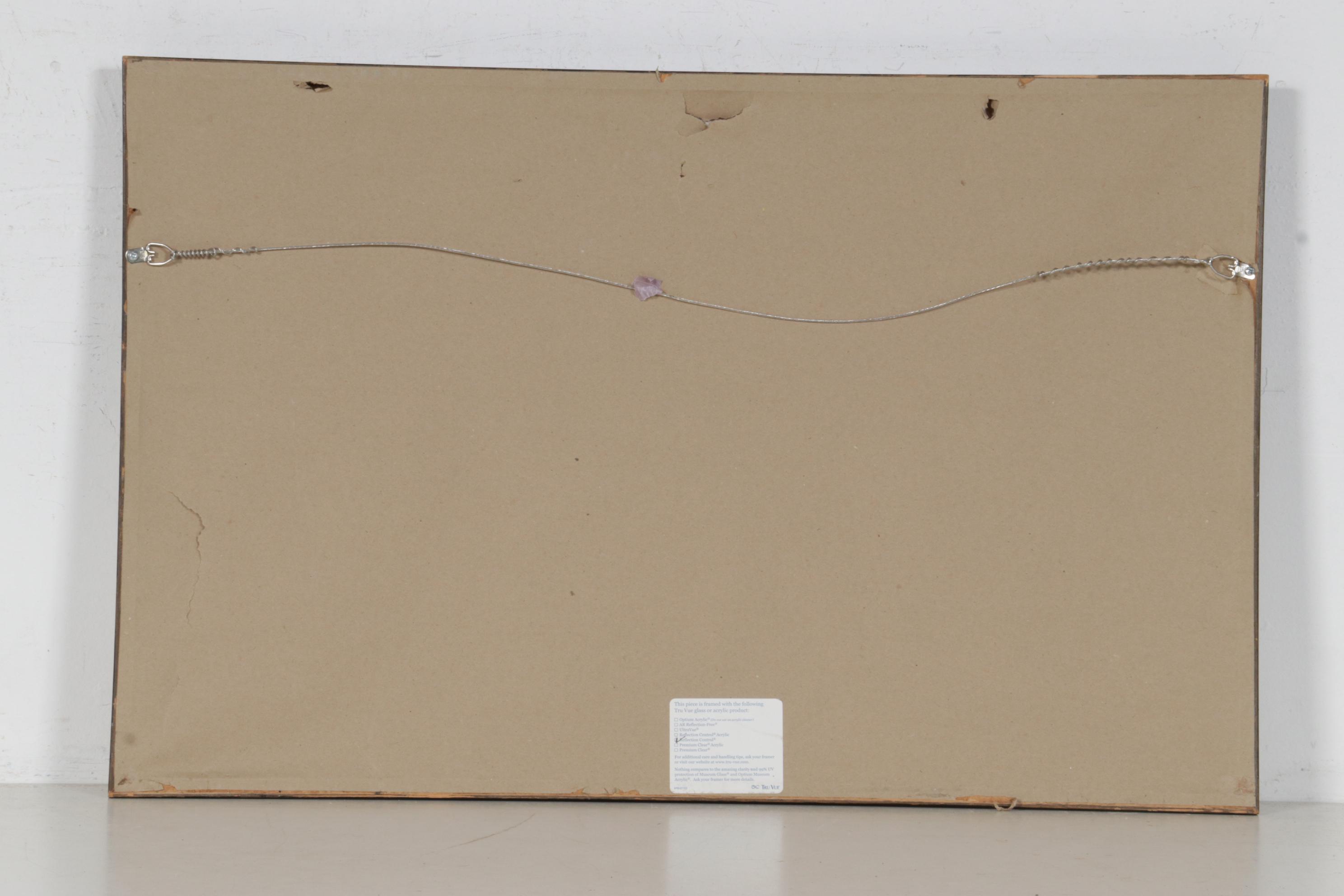 Esther Shapiro Woodblock "Chinese Money Plant," Mid to Late 20th Century