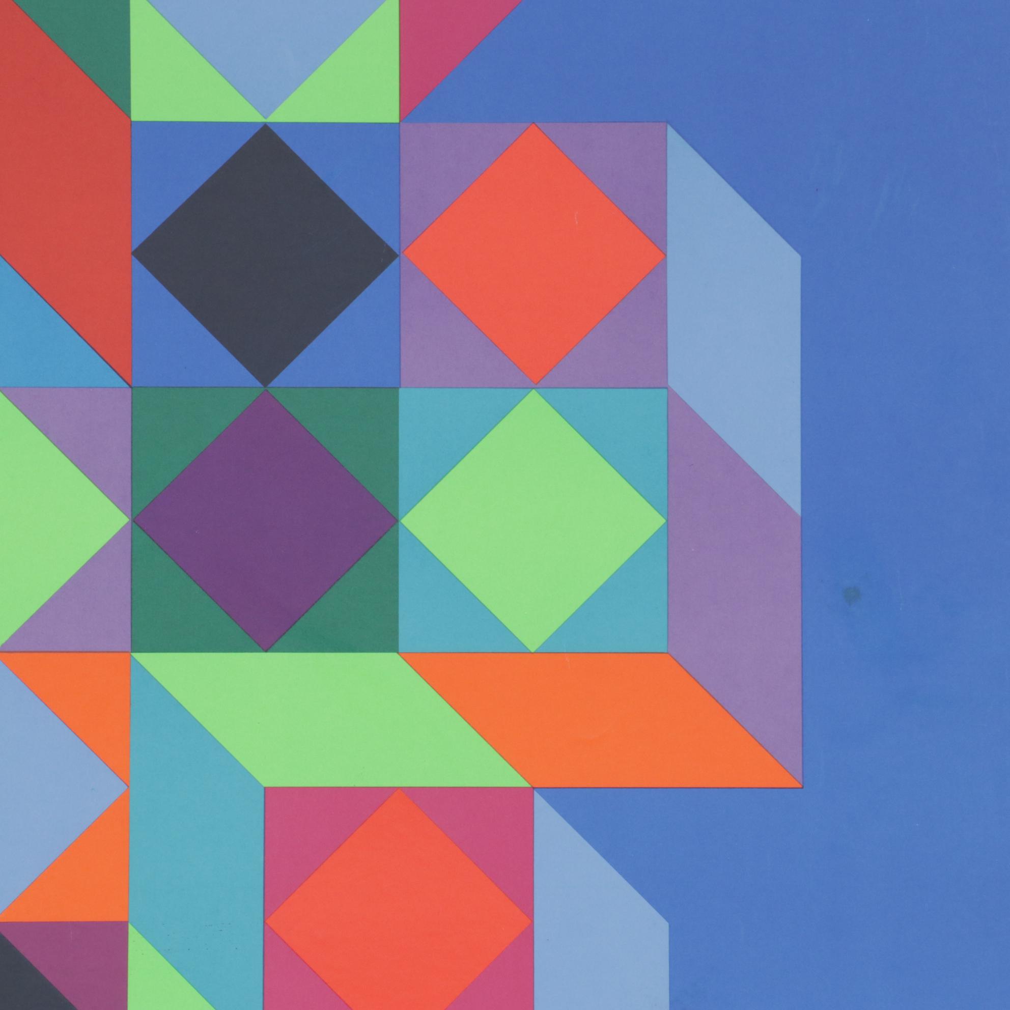 Serigraph Poster after Victor Vasarely for the Munich Olympic Games, 1972