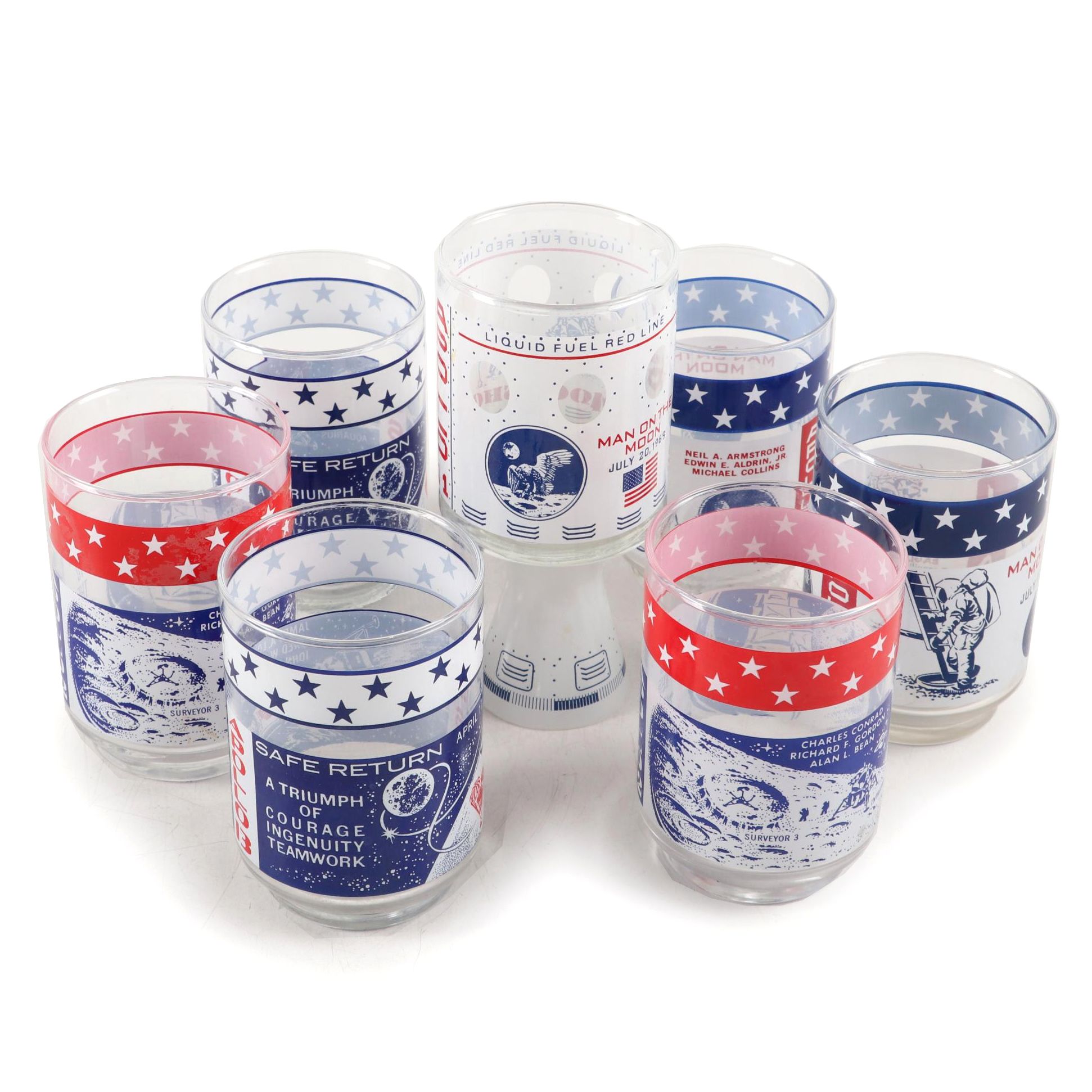 Libbey Apollo Mission Commemorative Glass Juice Set with Pitcher