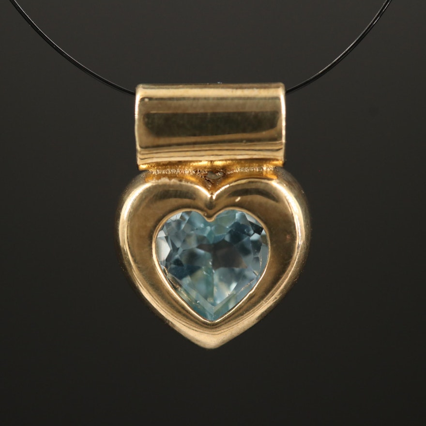 8K Topaz Heart Pendant