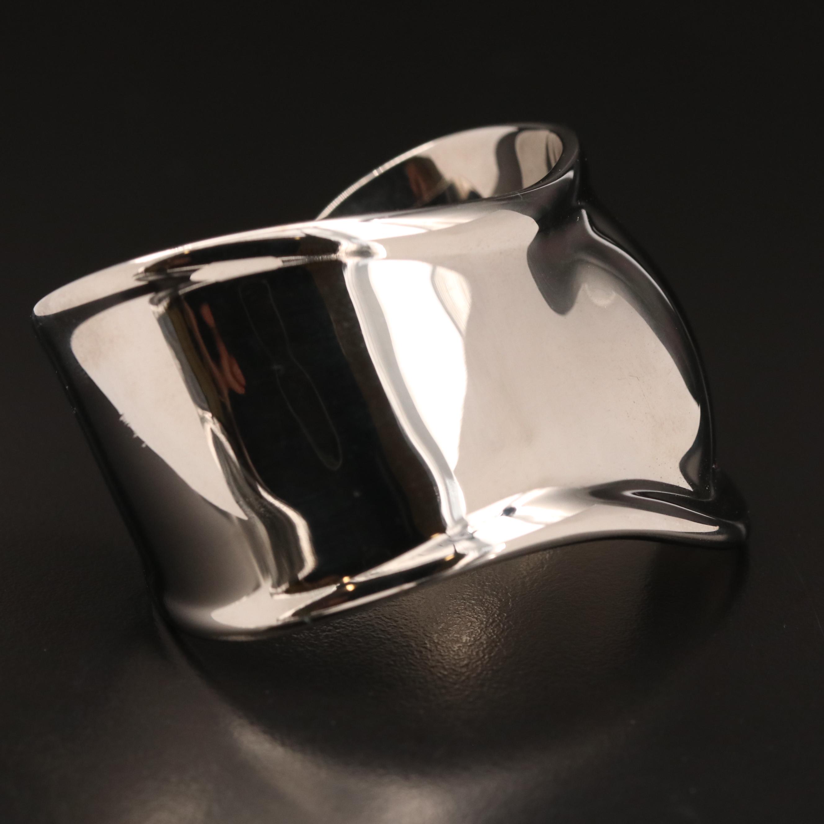Elsa Peretti for Tiffany & Co. "Small Bone Cuff" in Charcoal Color Finish