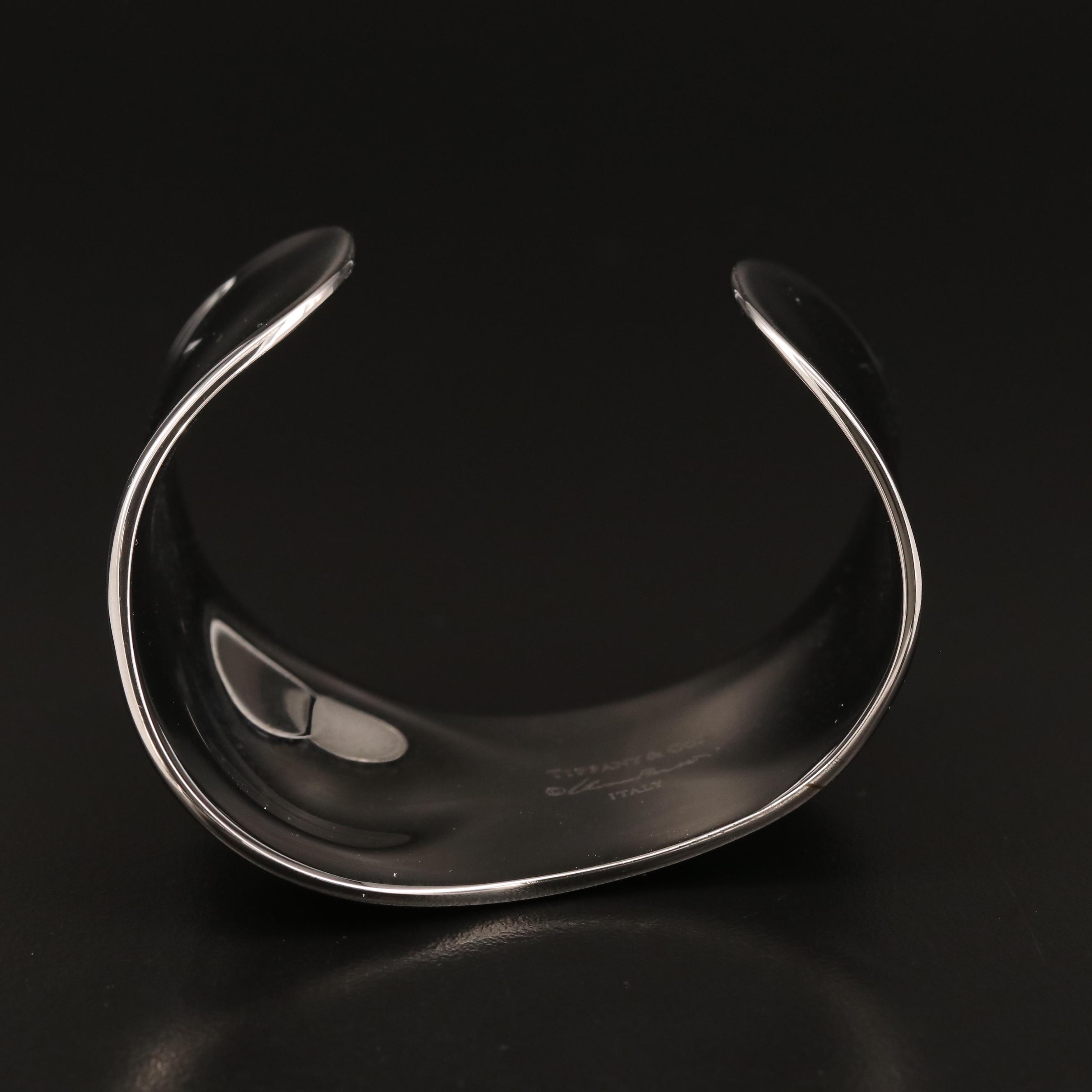 Elsa Peretti for Tiffany & Co. "Small Bone Cuff" in Charcoal Color Finish