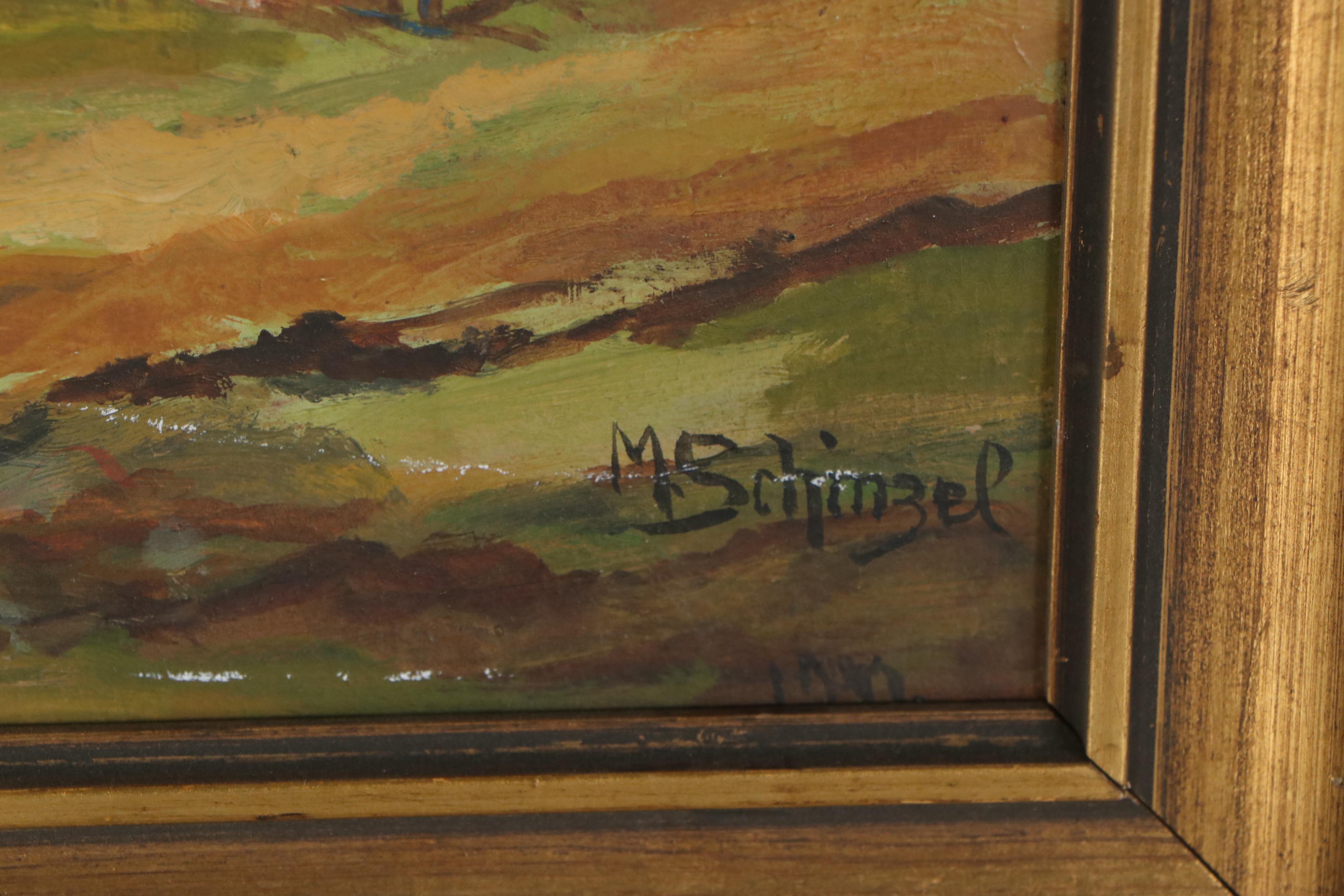 M. Schinzel Oil Painting of Cabin, 1942