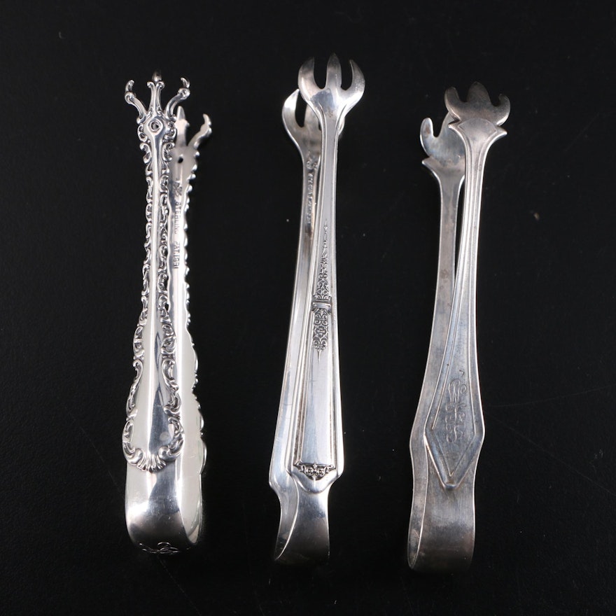 Whiting Mfg. Co. "Louis XV", Towle, and Manchester Sterling Silver Sugar Tongs