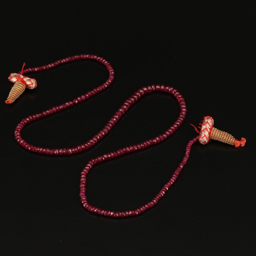 Beaded Ruby Lasso Necklace