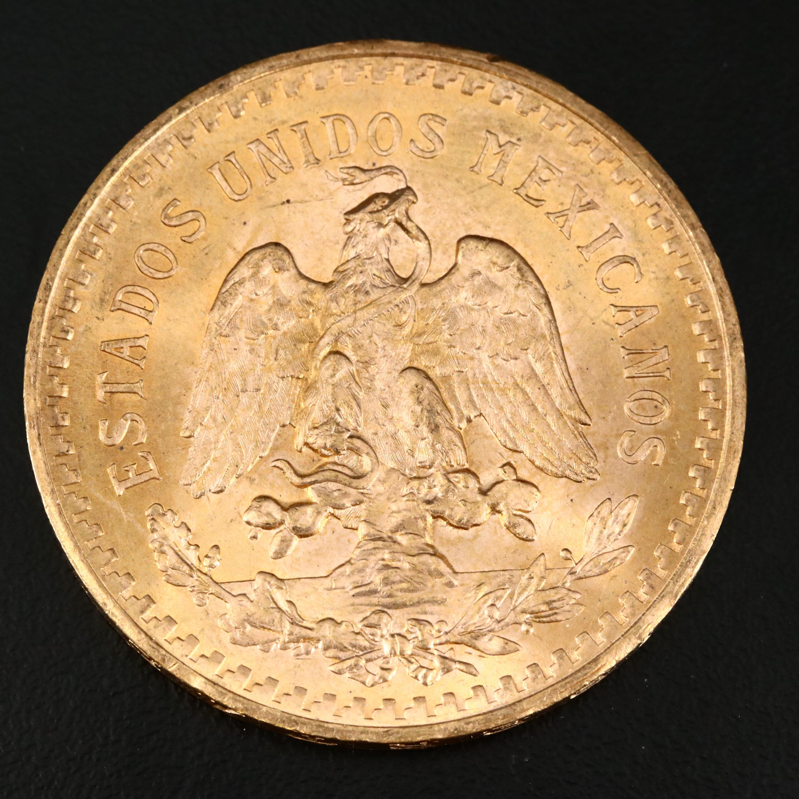 1945 Gold Mexican Centenario 50 Peso Coin