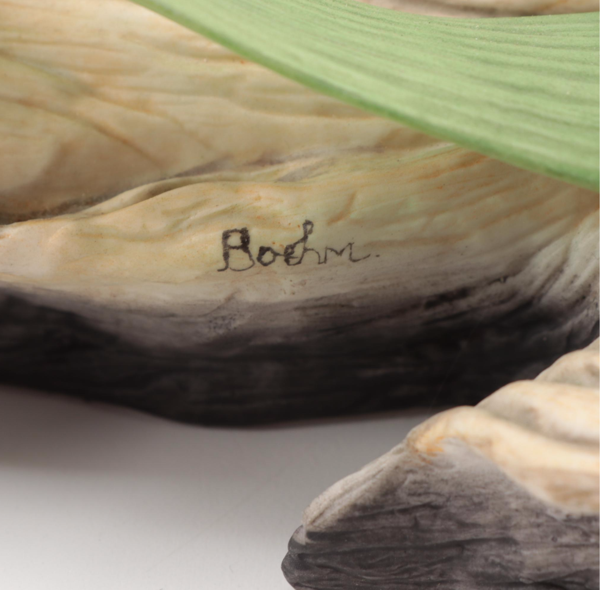 Boehm "Barbara Bush Rose" and "Helen Boehm Yellow Iris" Porcelain Figurines