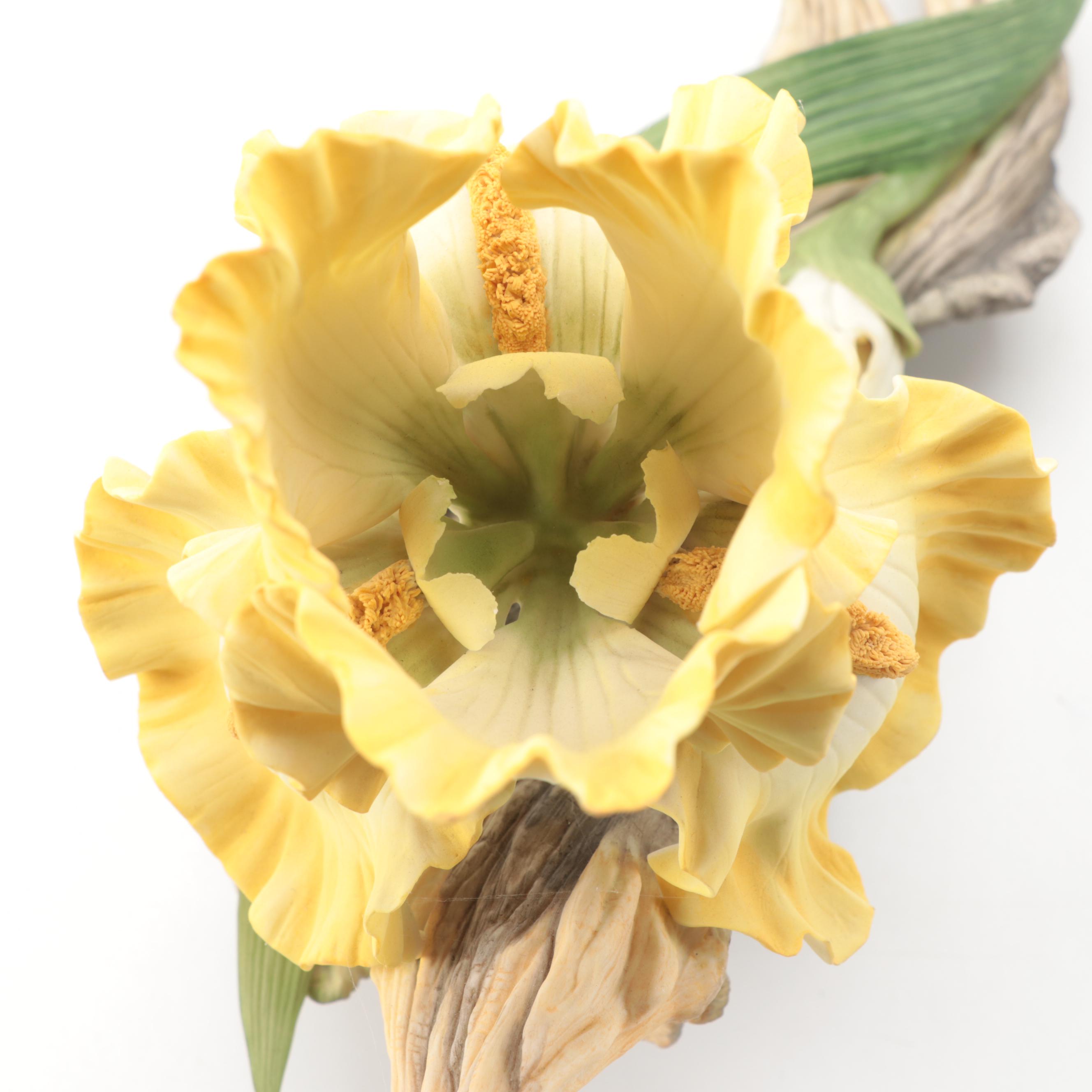 Boehm "Barbara Bush Rose" and "Helen Boehm Yellow Iris" Porcelain Figurines