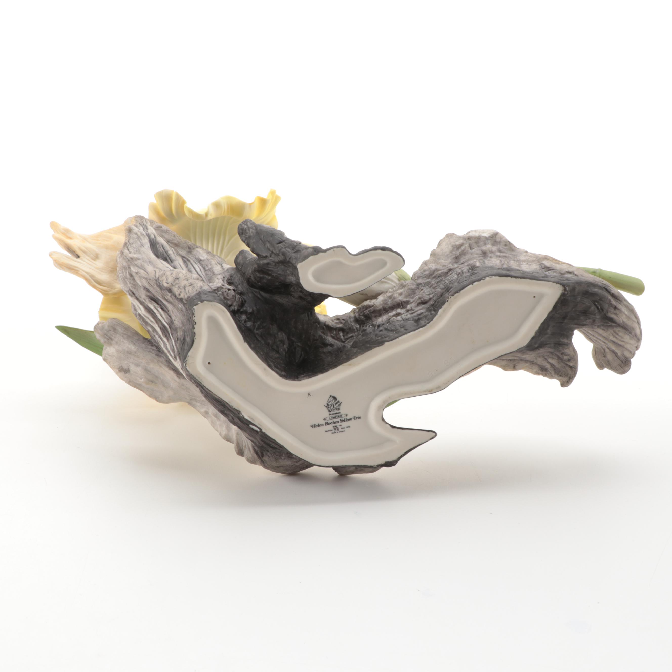 Boehm "Barbara Bush Rose" and "Helen Boehm Yellow Iris" Porcelain Figurines