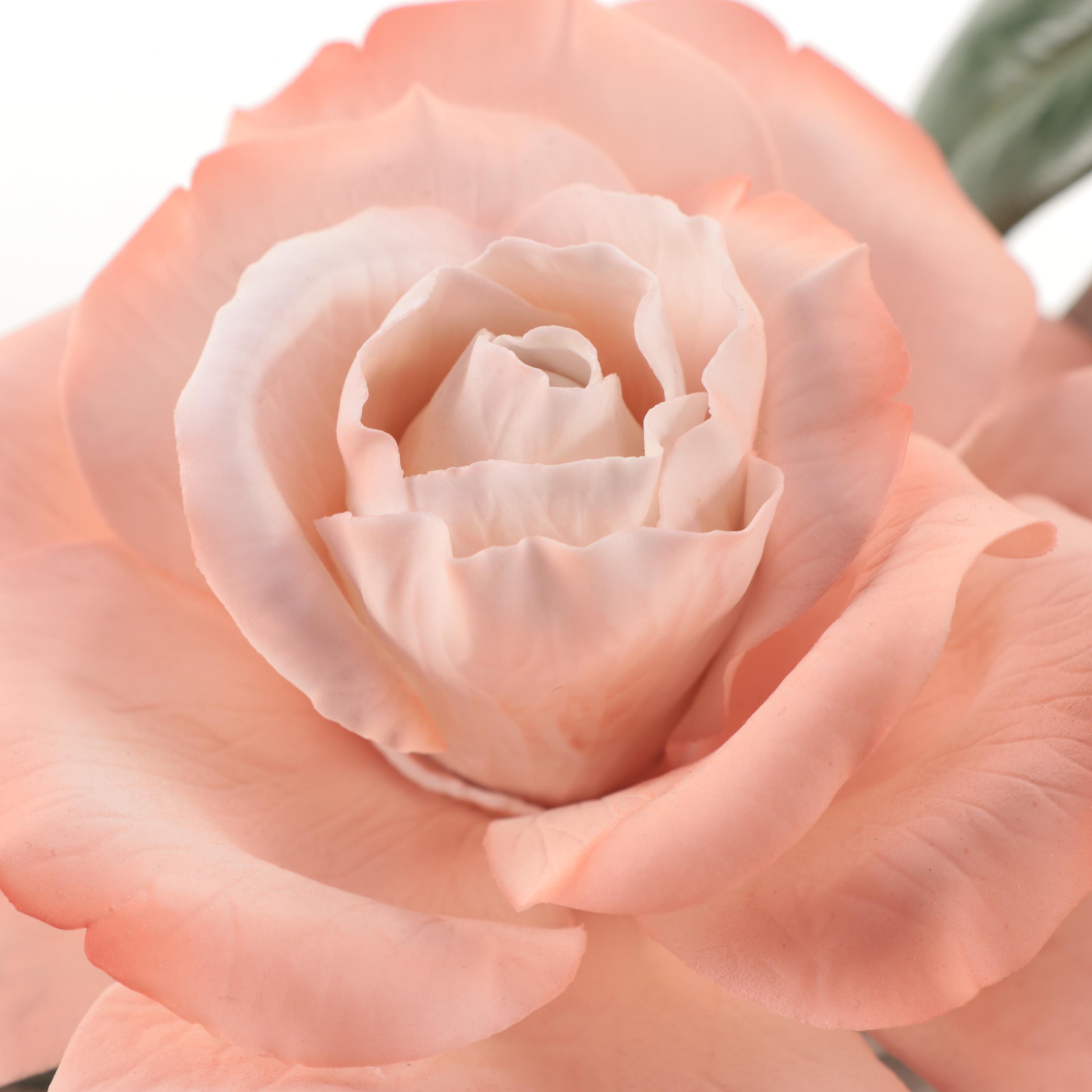 Boehm "Barbara Bush Rose" and "Helen Boehm Yellow Iris" Porcelain Figurines