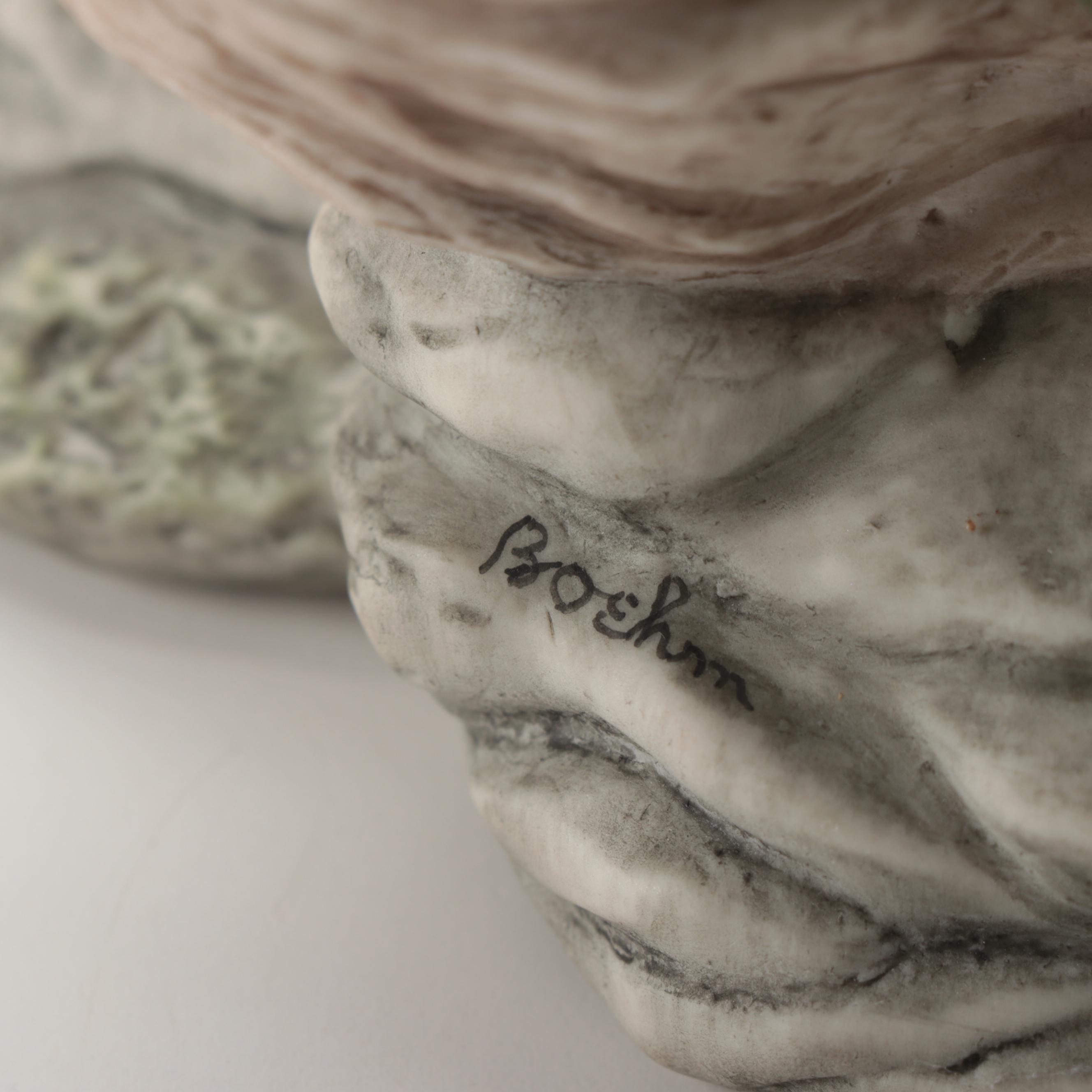 Boehm "Barbara Bush Rose" and "Helen Boehm Yellow Iris" Porcelain Figurines