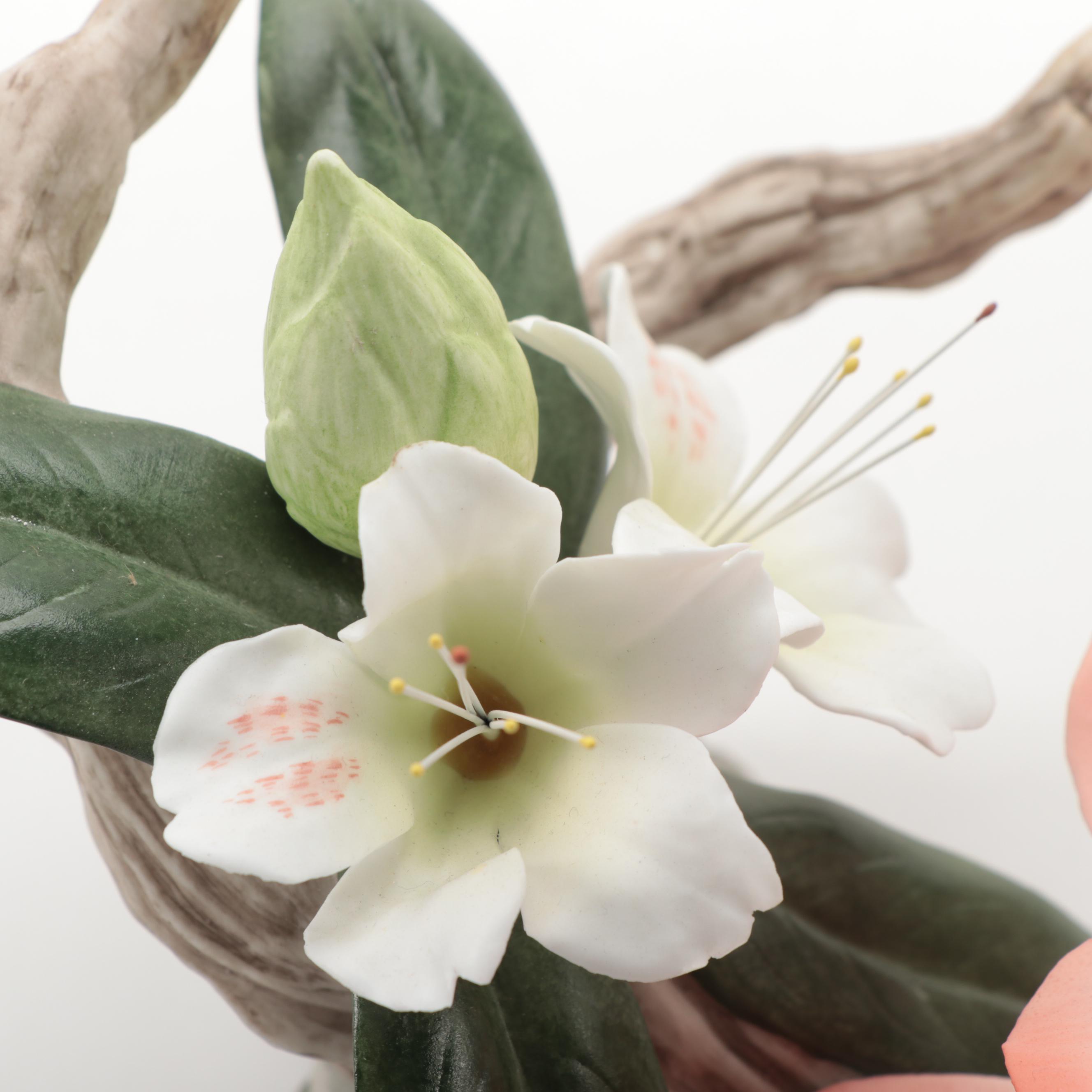 Boehm "Barbara Bush Rose" and "Helen Boehm Yellow Iris" Porcelain Figurines