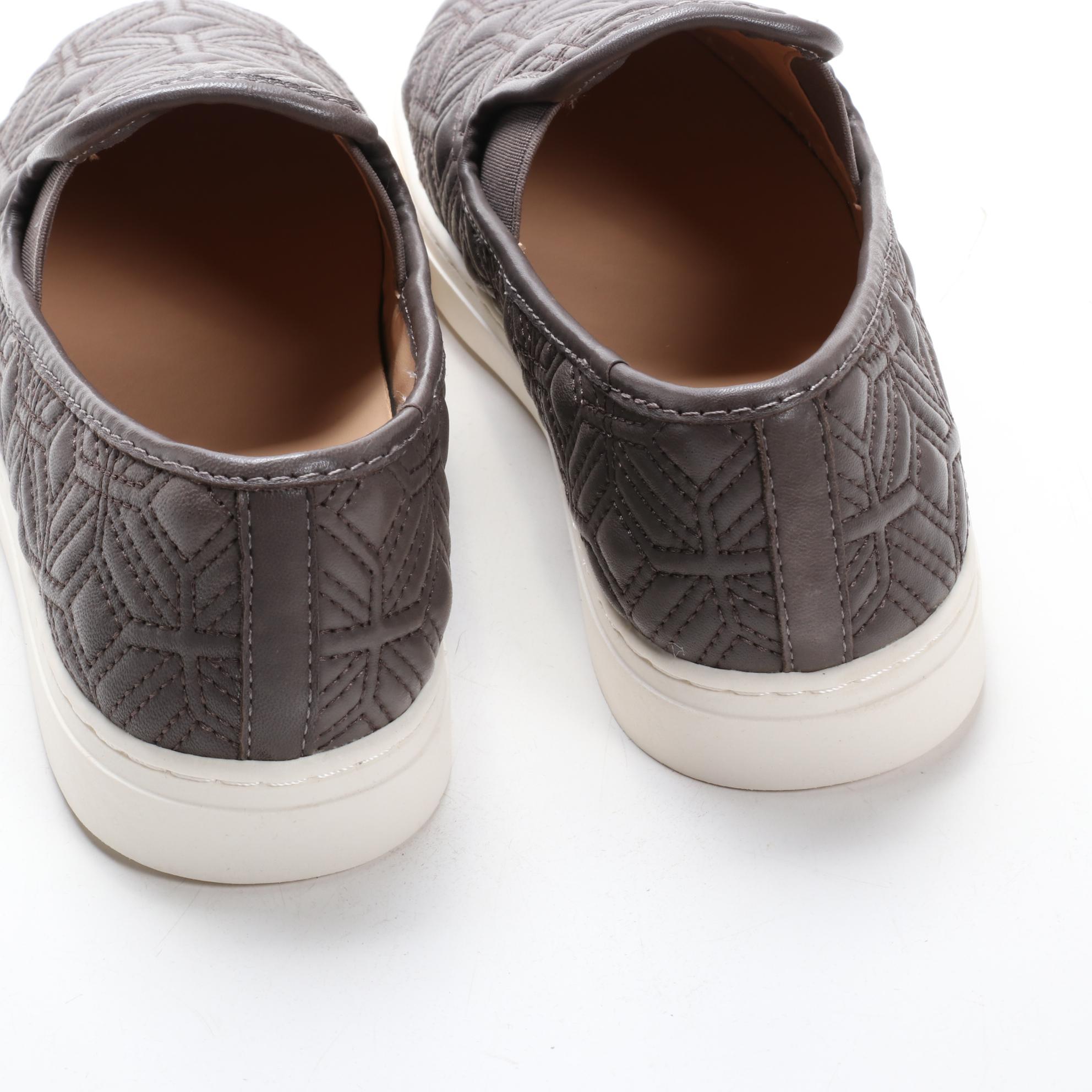 Vince Camuto Bianna Slip-Ons in Quilted Power Grey Leather
