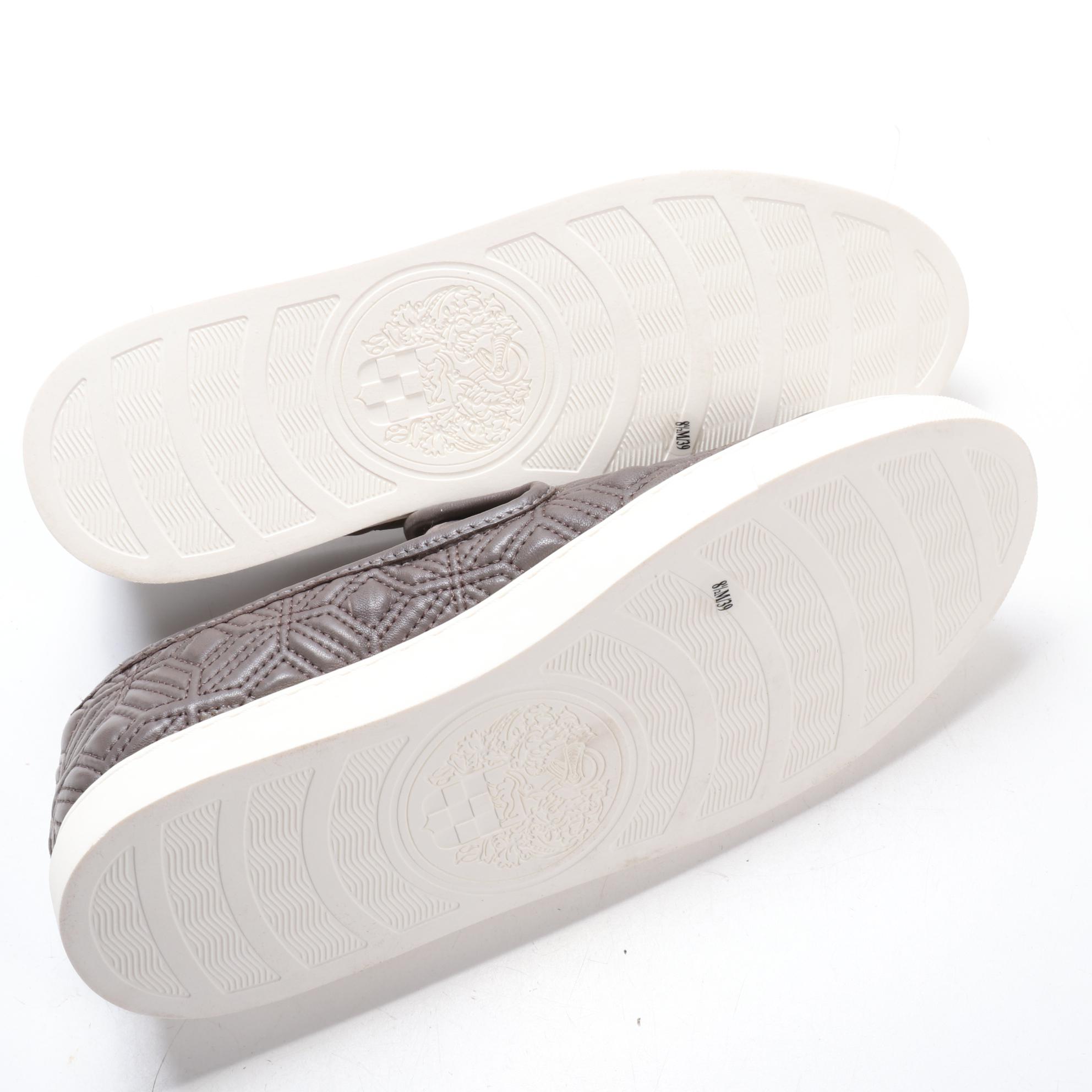 Vince Camuto Bianna Slip-Ons in Quilted Power Grey Leather