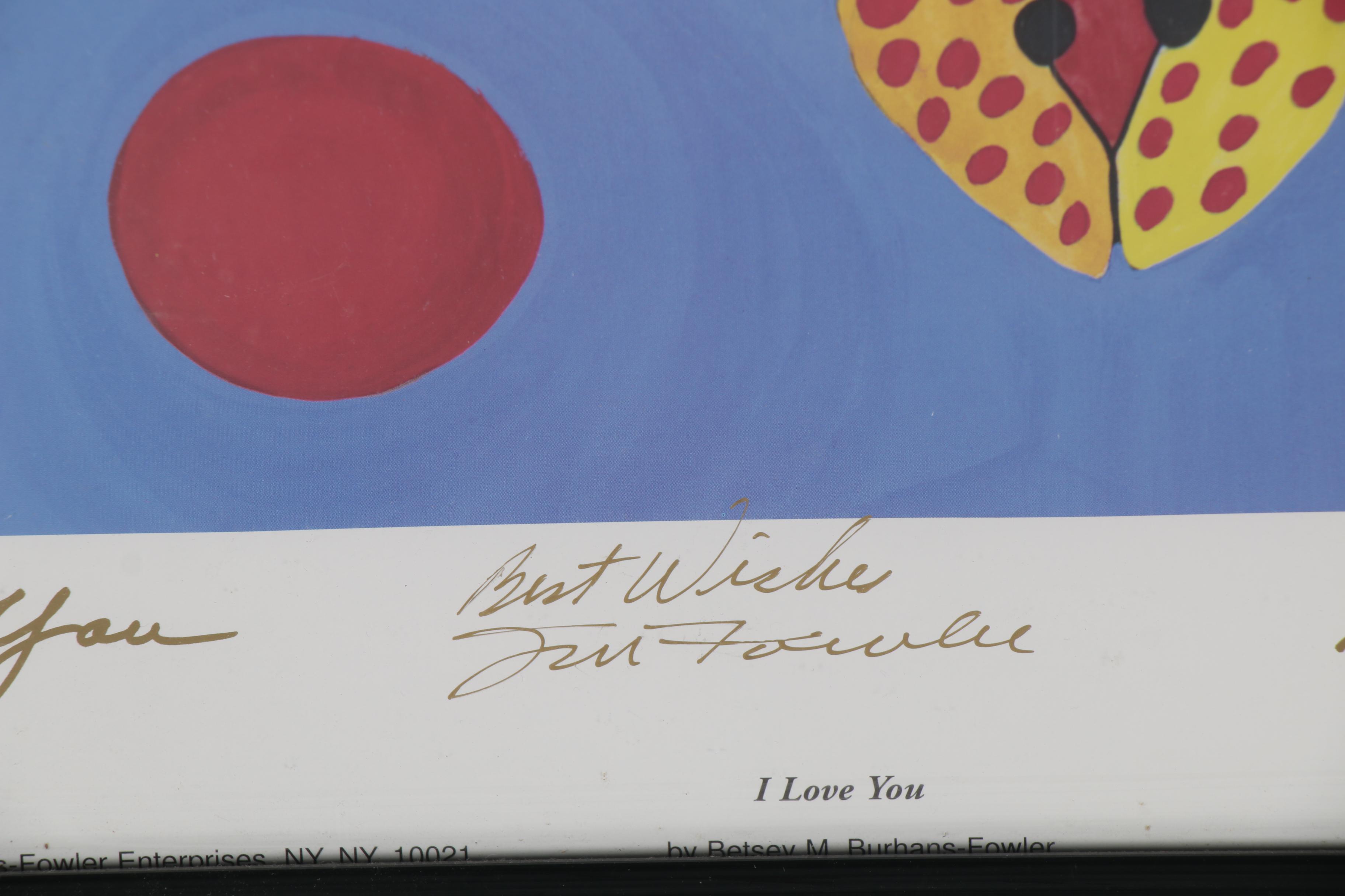 Betsey Fowler Offset Lithograph "I Love You," 2000