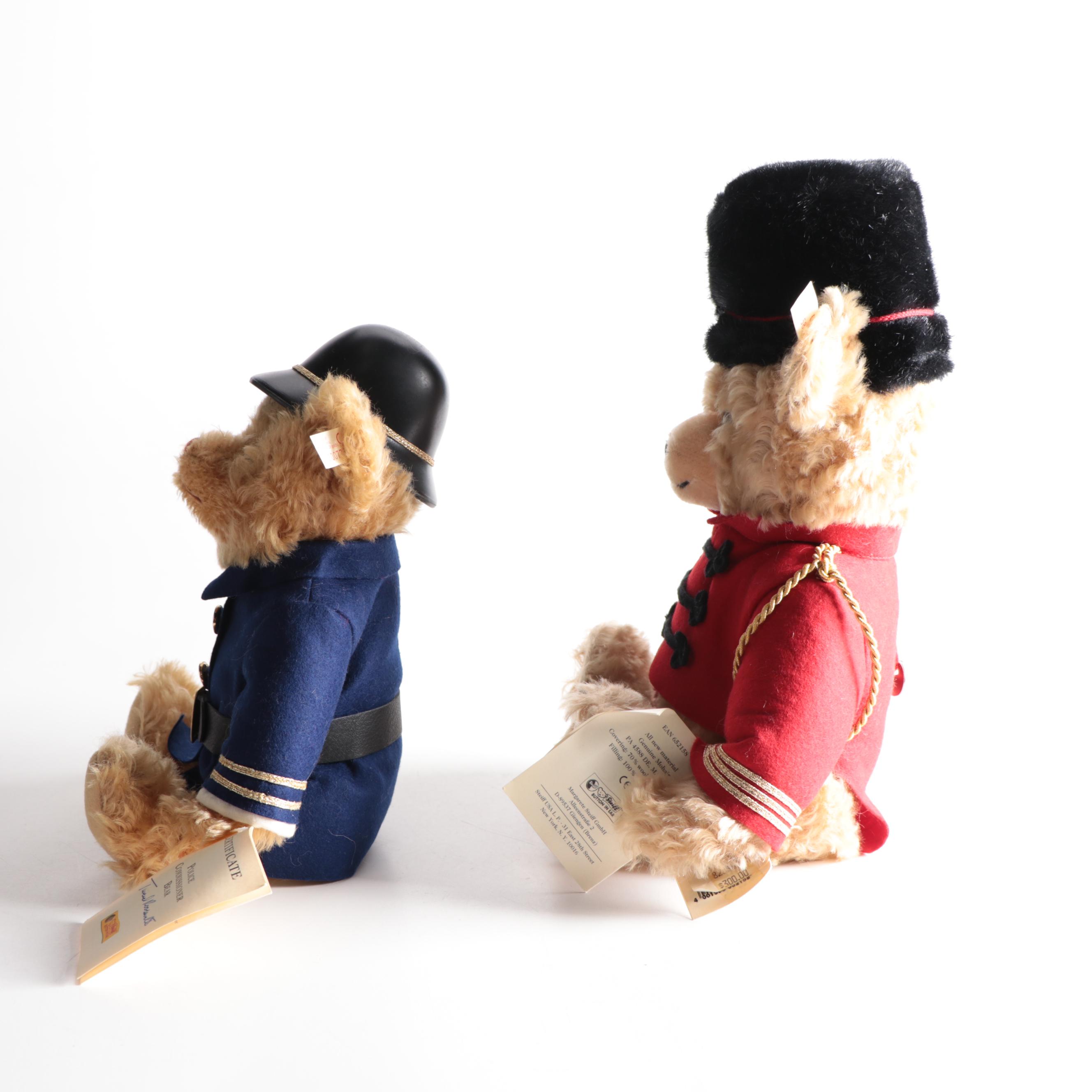 Steiff Limited Edition “Police Commissioner Bear" and "Toy Soldier Bear"