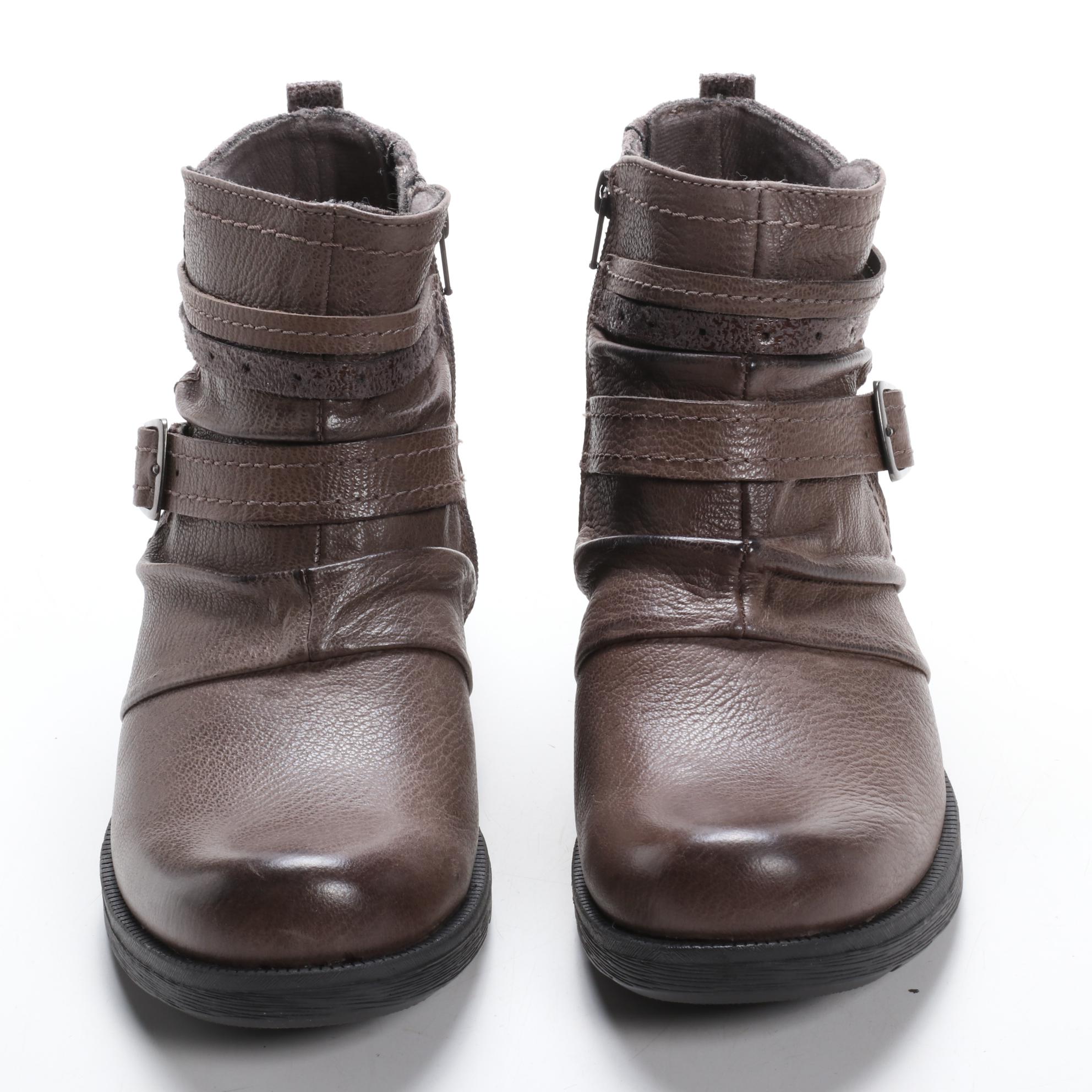 Earth Origins Randi Roland Booties in Grey Leather