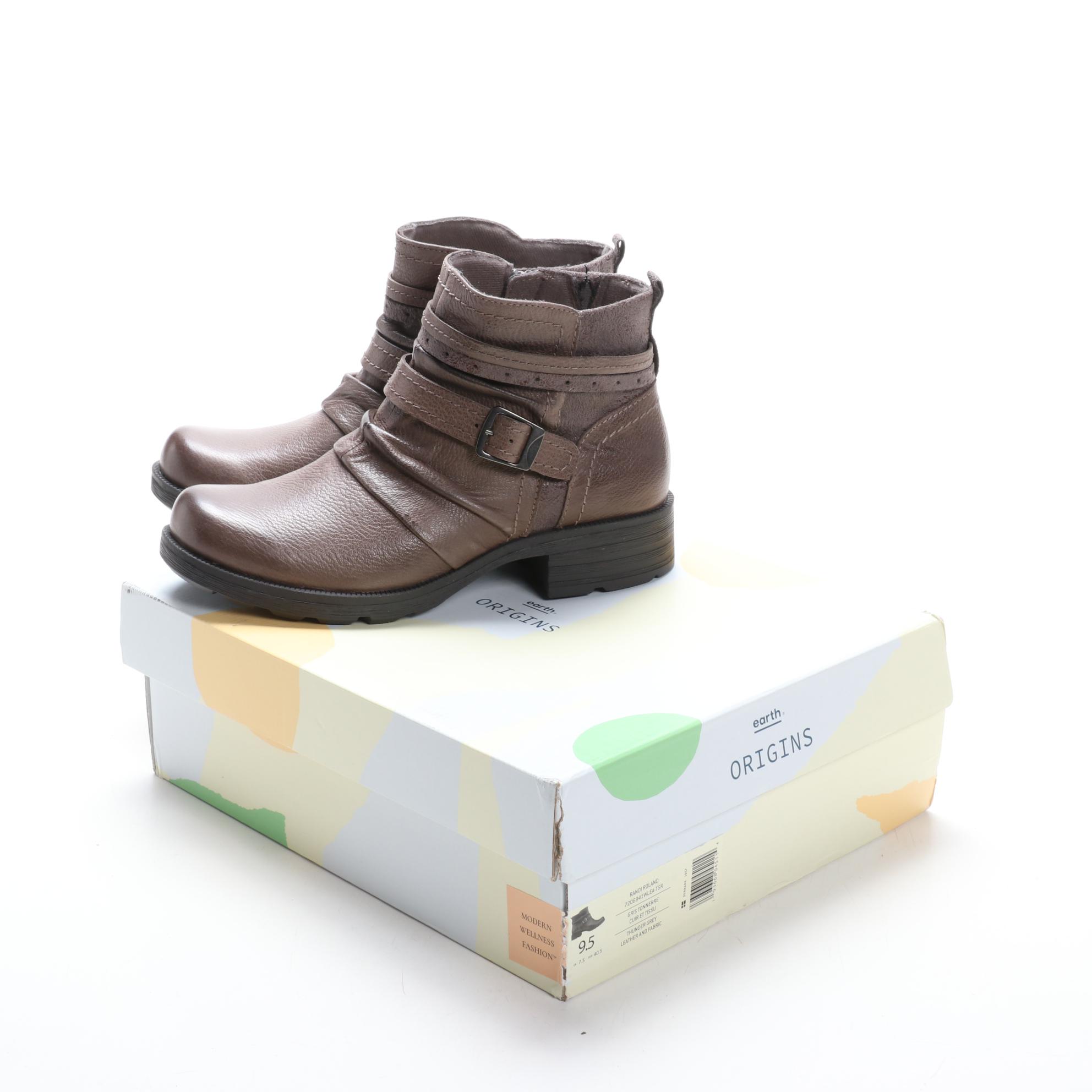 Earth Origins Randi Roland Booties in Grey Leather