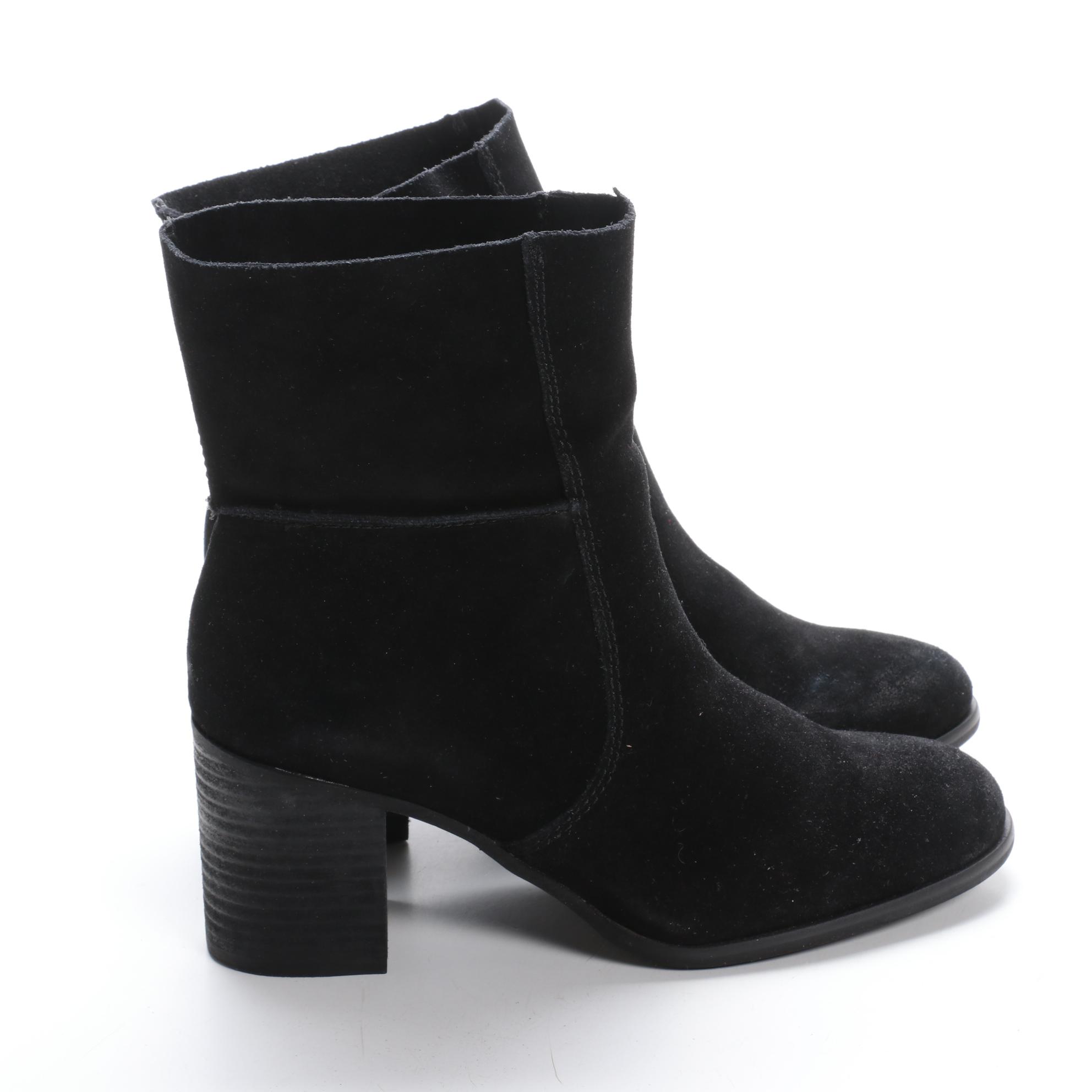 Frye and Co. Phoebe Slouch Mid-Calf Boots in Black Suede