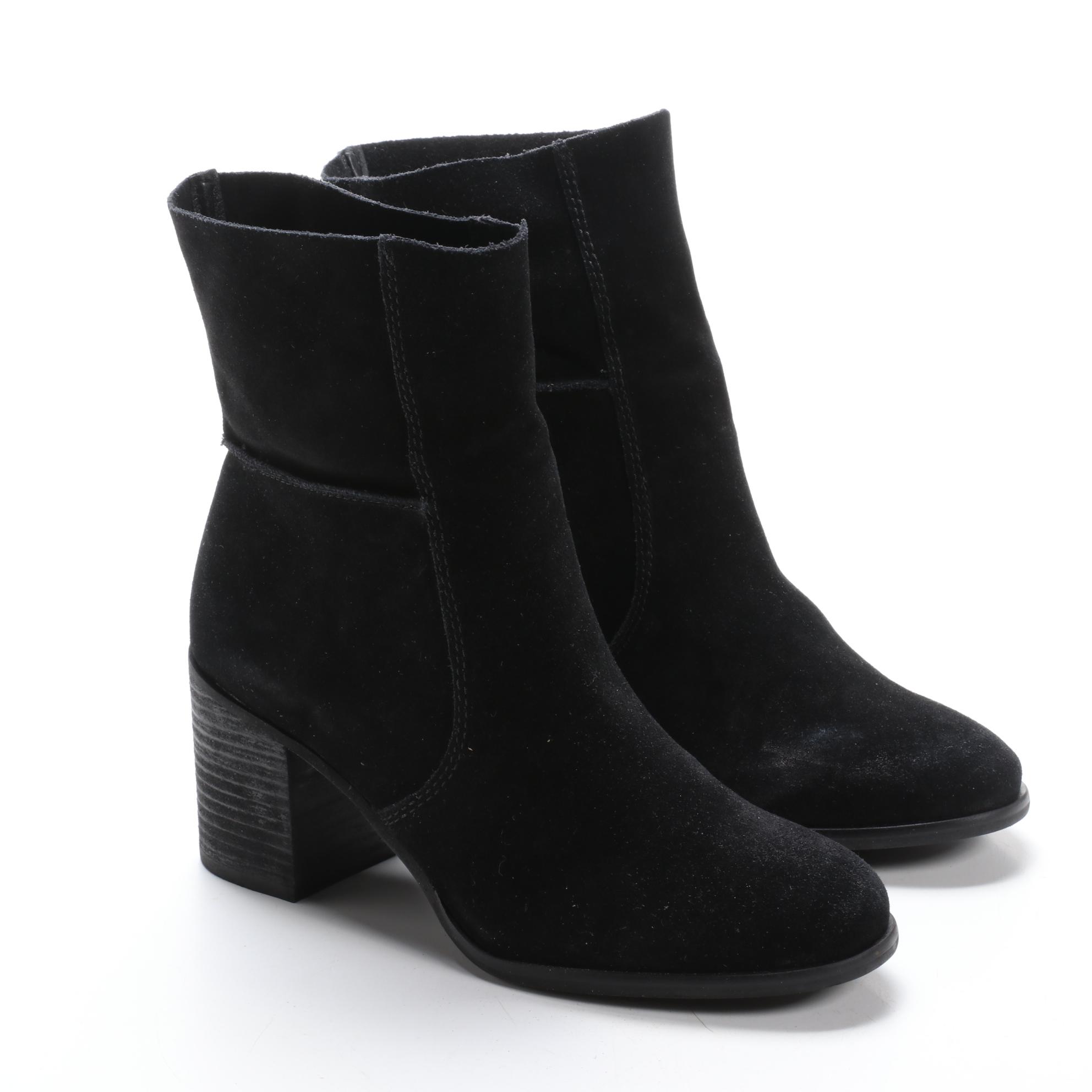 Frye and Co. Phoebe Slouch Mid-Calf Boots in Black Suede