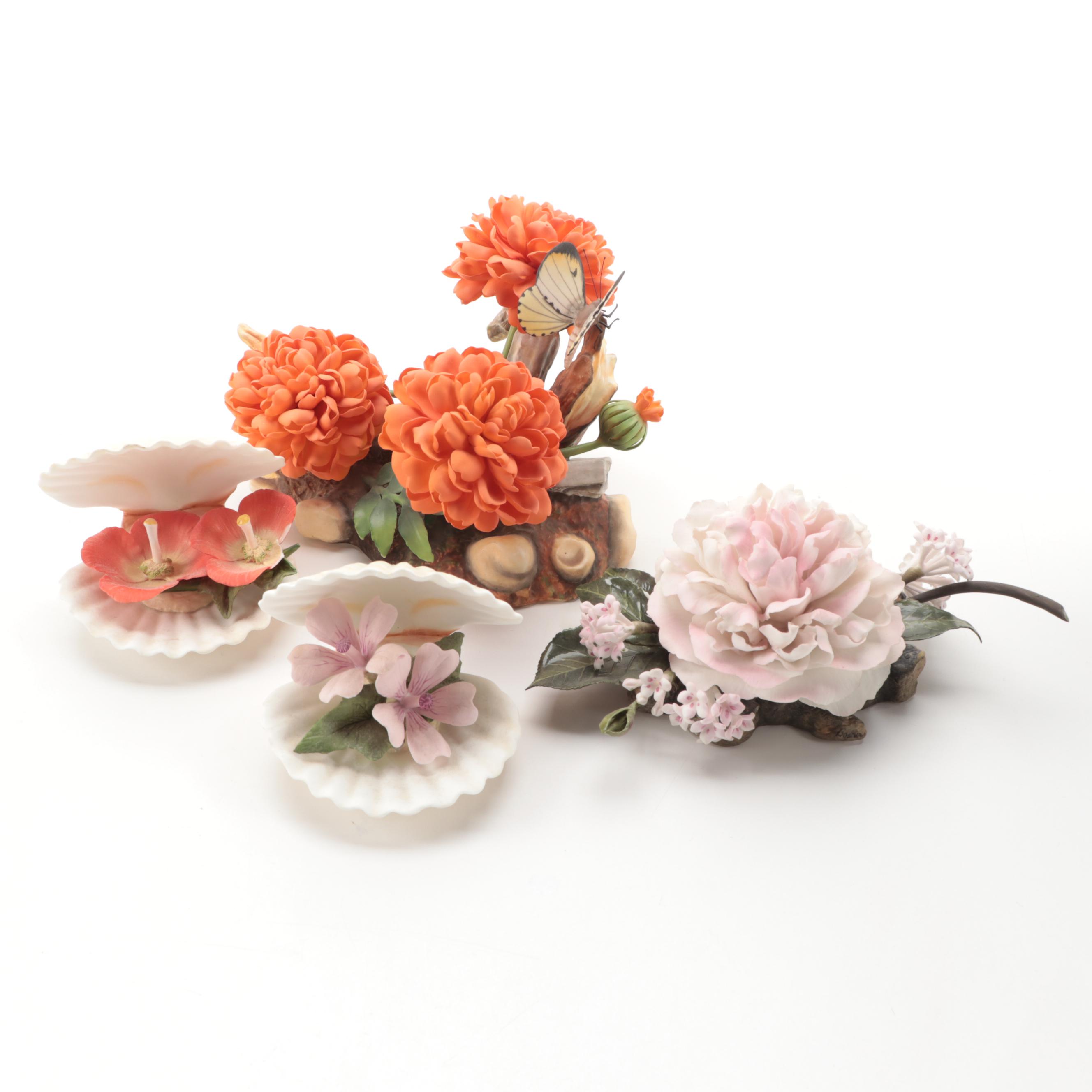 Boehm "Marigolds" Porcelain Figurine with Other Boehm Figurines