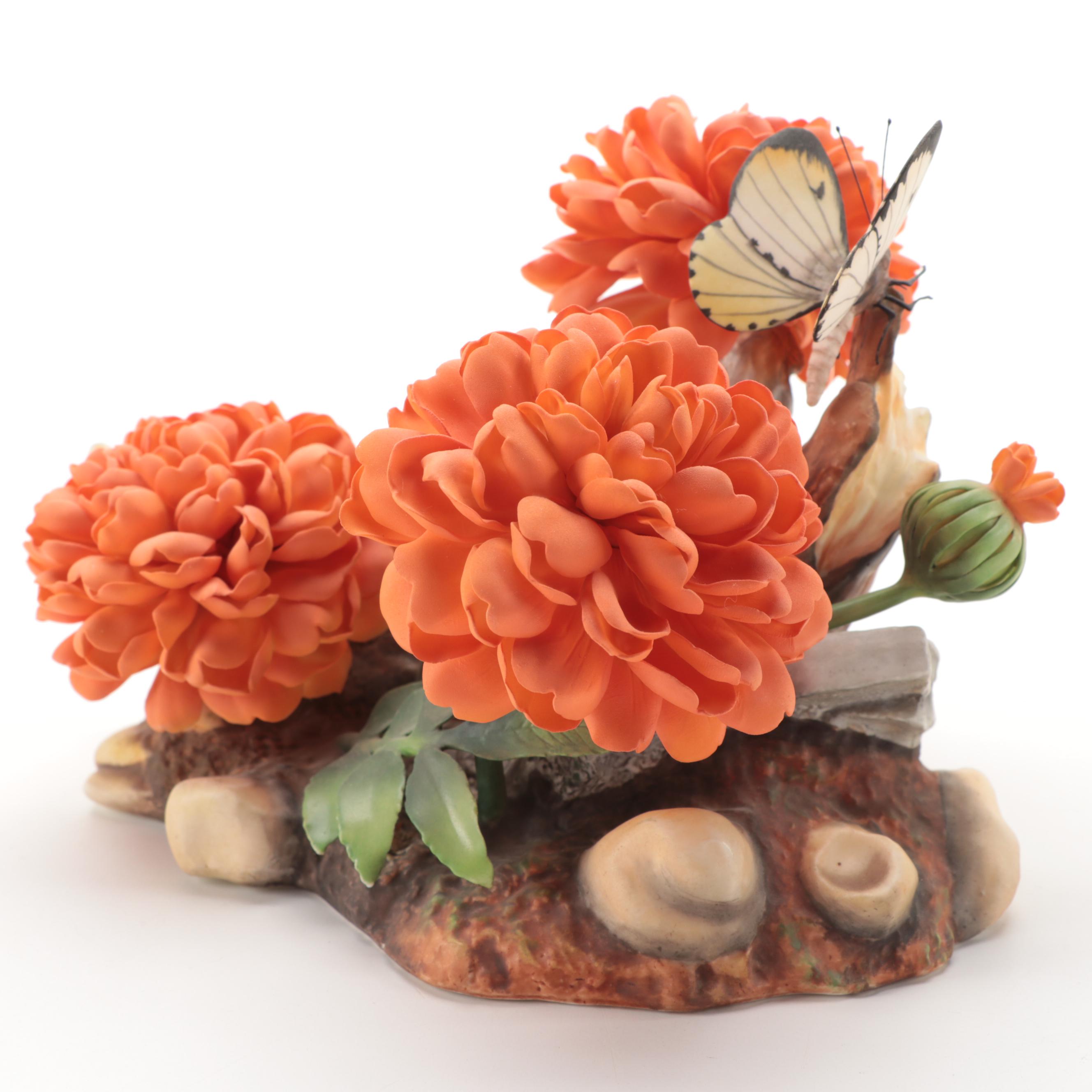 Boehm "Marigolds" Porcelain Figurine with Other Boehm Figurines